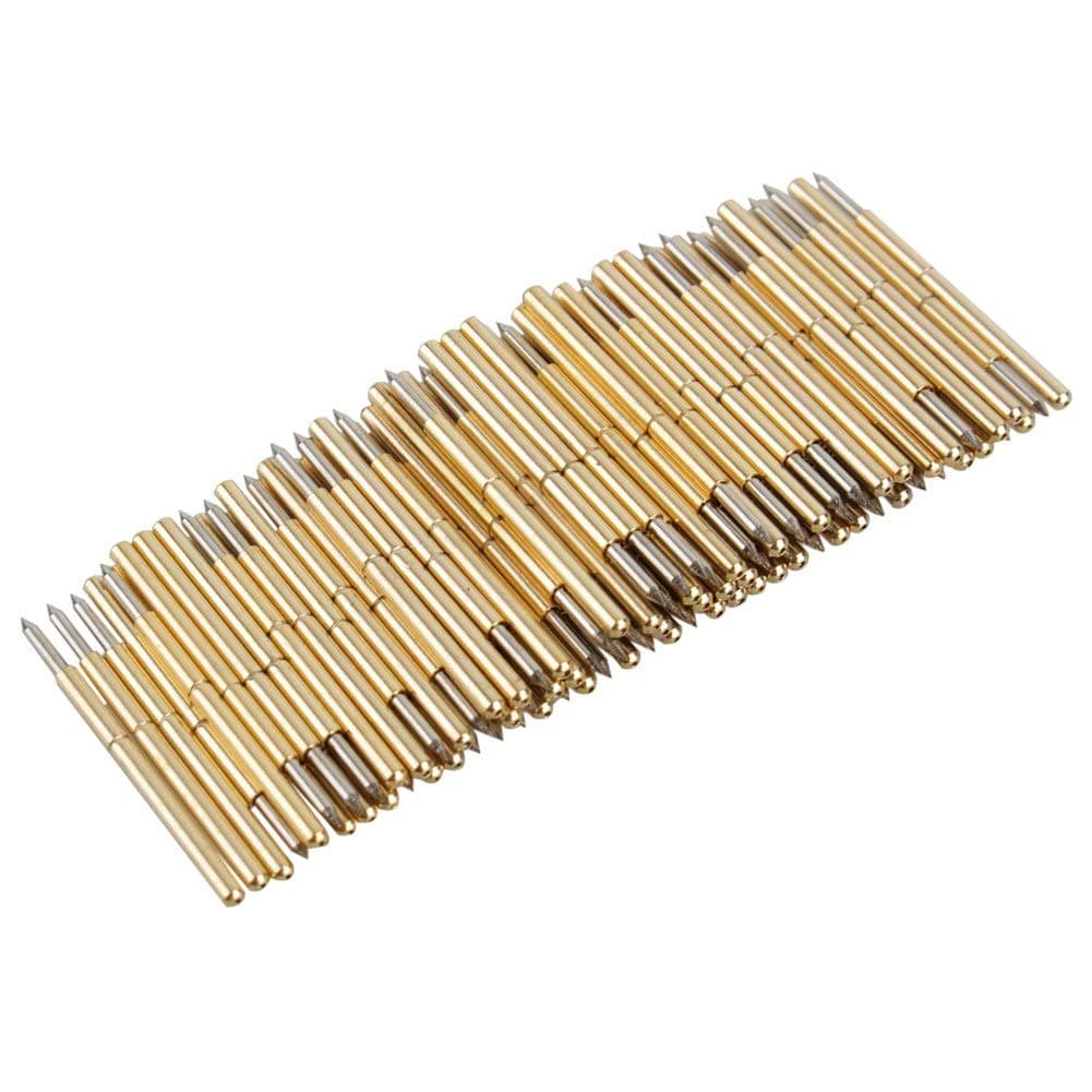 Pogo Pins, 100pcs Spring Test Probe Round Pogo Pin 3A Conical Head 1.02mm Thimble PCB Testing Pin Spring Probe