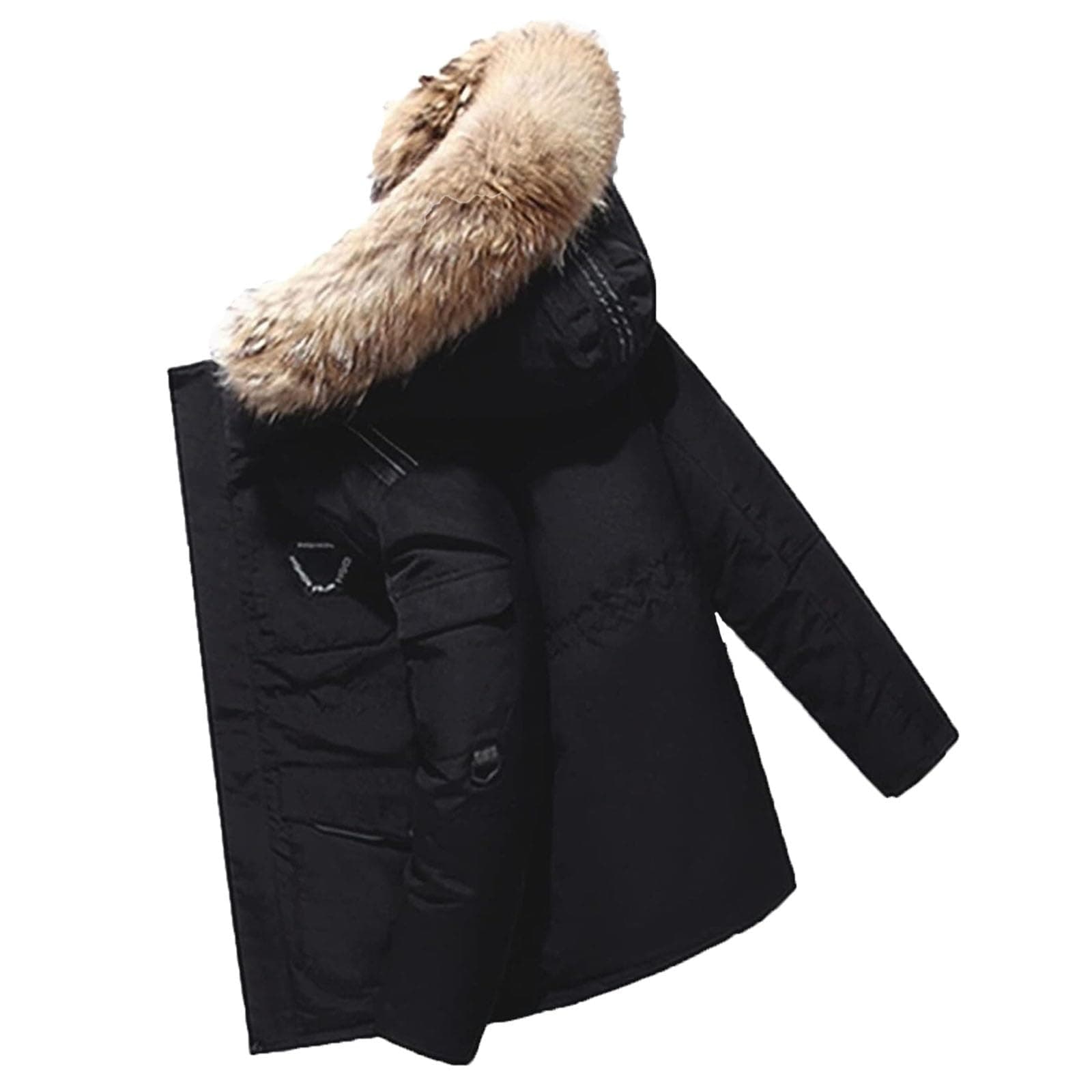 Men's Down Jacket Big Goose Autumn And Winter Thickened Coat Canada Style Warm Snow Coat (Color : Noir, Size : L)