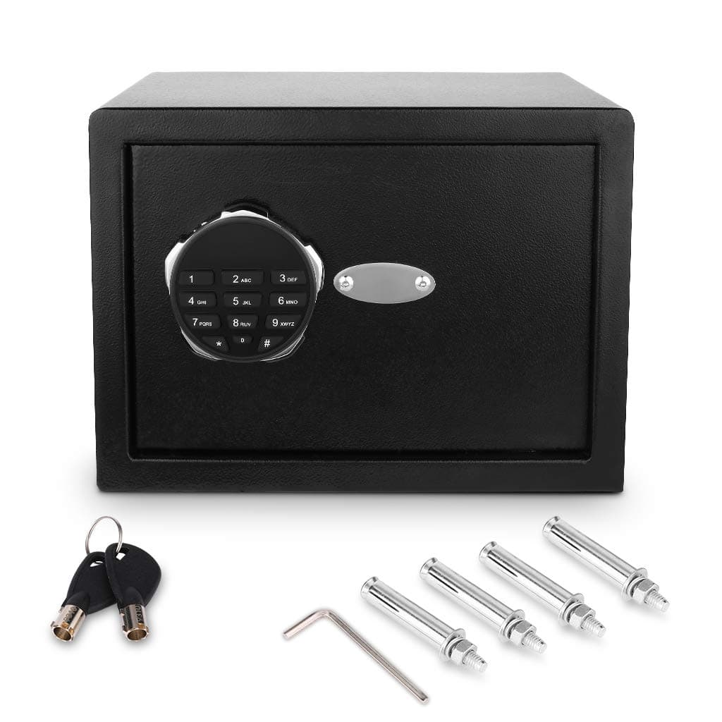 BATHWA Digital Electronic Safe Security Box, Steel Deposit Safe for Home & Office, Cabinet Safe with Keypad for Jewellery Money Valuables, Wall-Anchoring Design, 0.7 Cubic Feet Capacity
