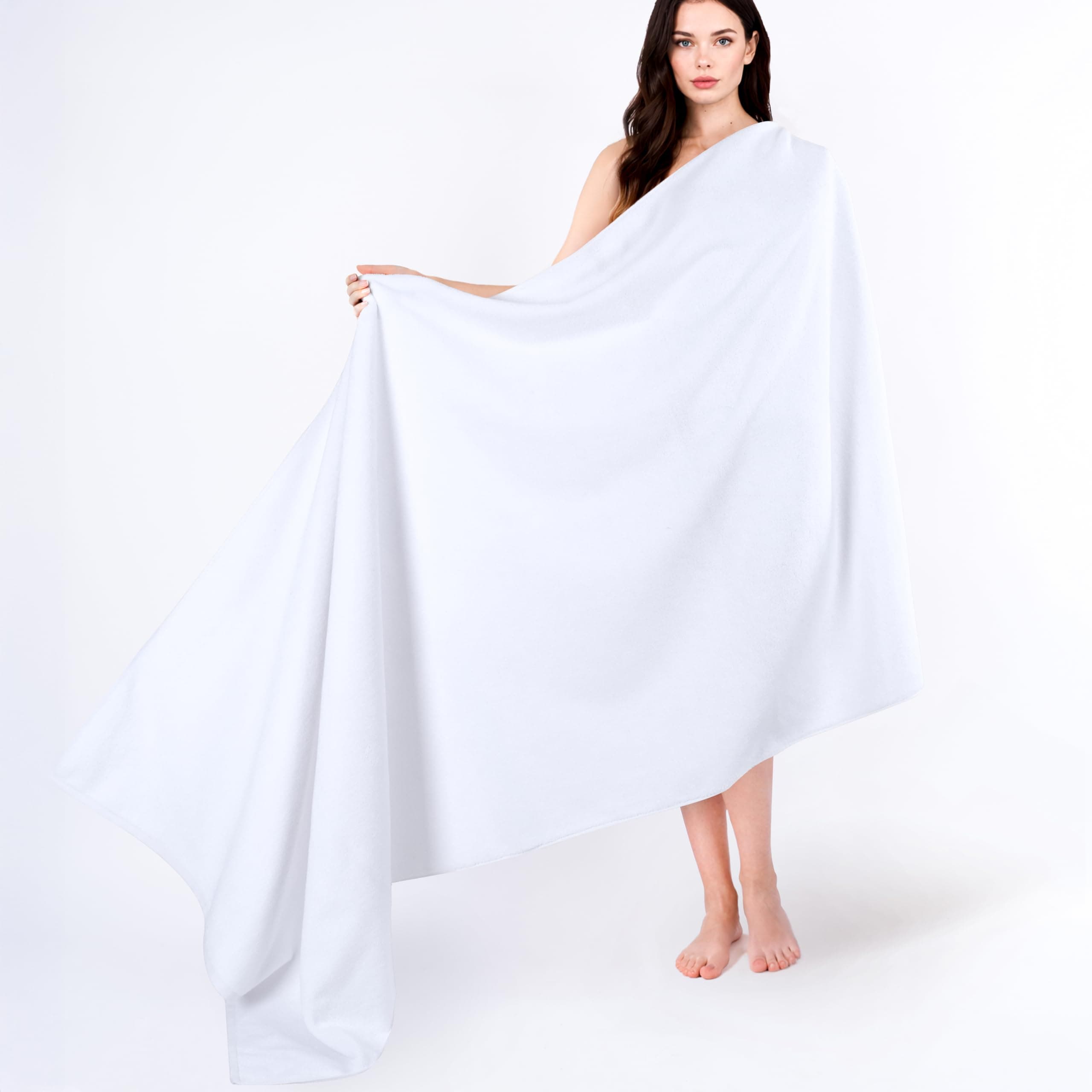 Cotton Paradise 100% Cotton 40x80 Oversized Bath Sheet, Extra Large Turkish Bath Towels for Bathroom, White Bathsheet