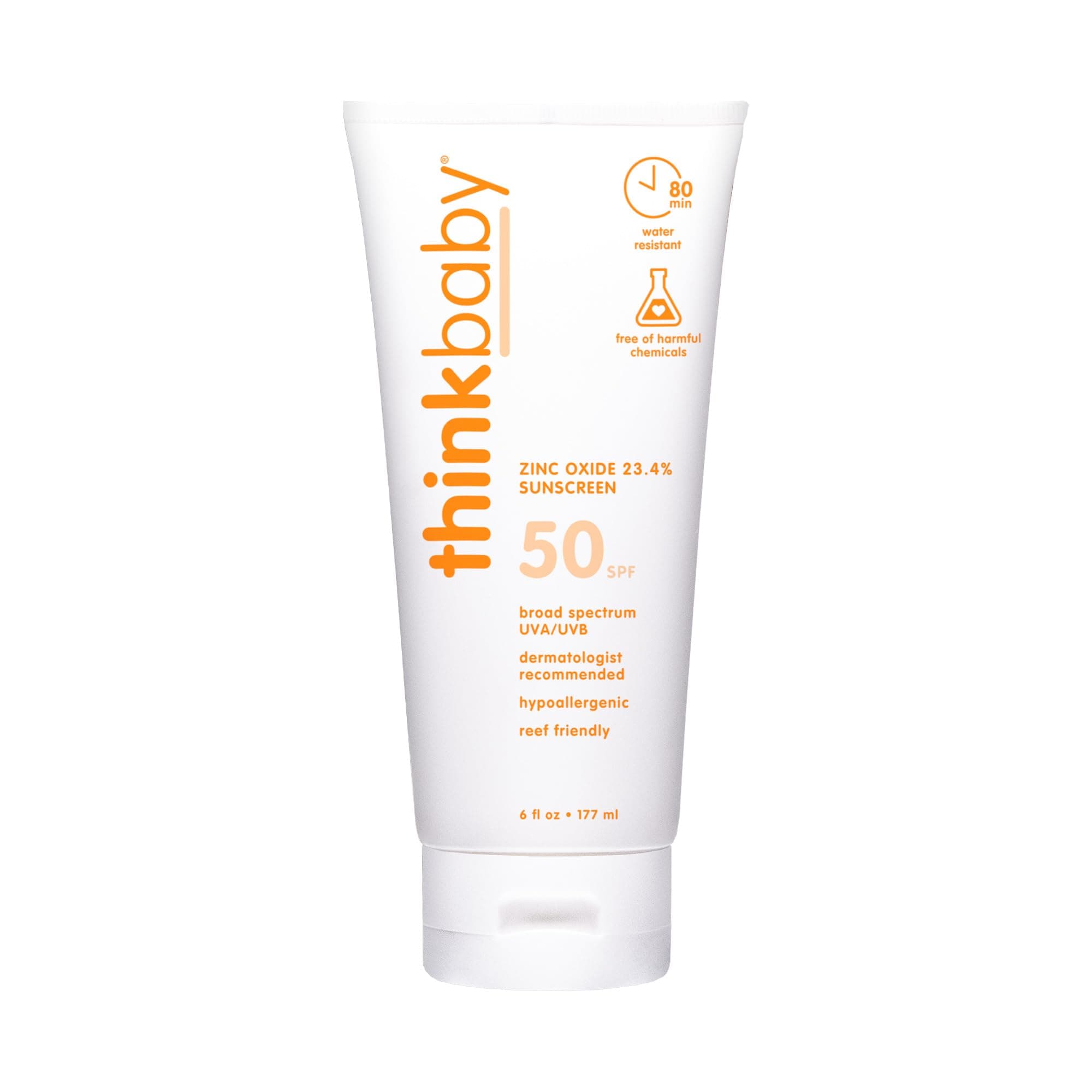 Thinkbaby Safe Sunscreen SPF 50+ - 6oz Family Size