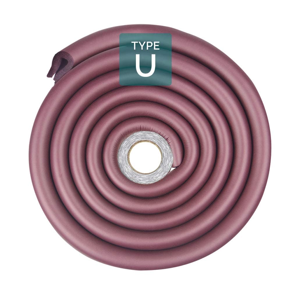 Tritina Glass Table Protector Bumper,6.6ft / 2m U Type Corner Cushion Round Coffee Desk Home Safty 1st,Baby Guard,Kid Children Proof (Brown)