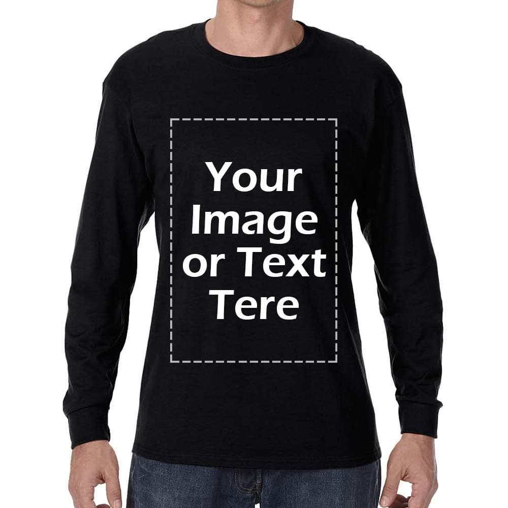 Custom Long Sleeve t Shirt Men Personalized Design Your Own Print Front and Back