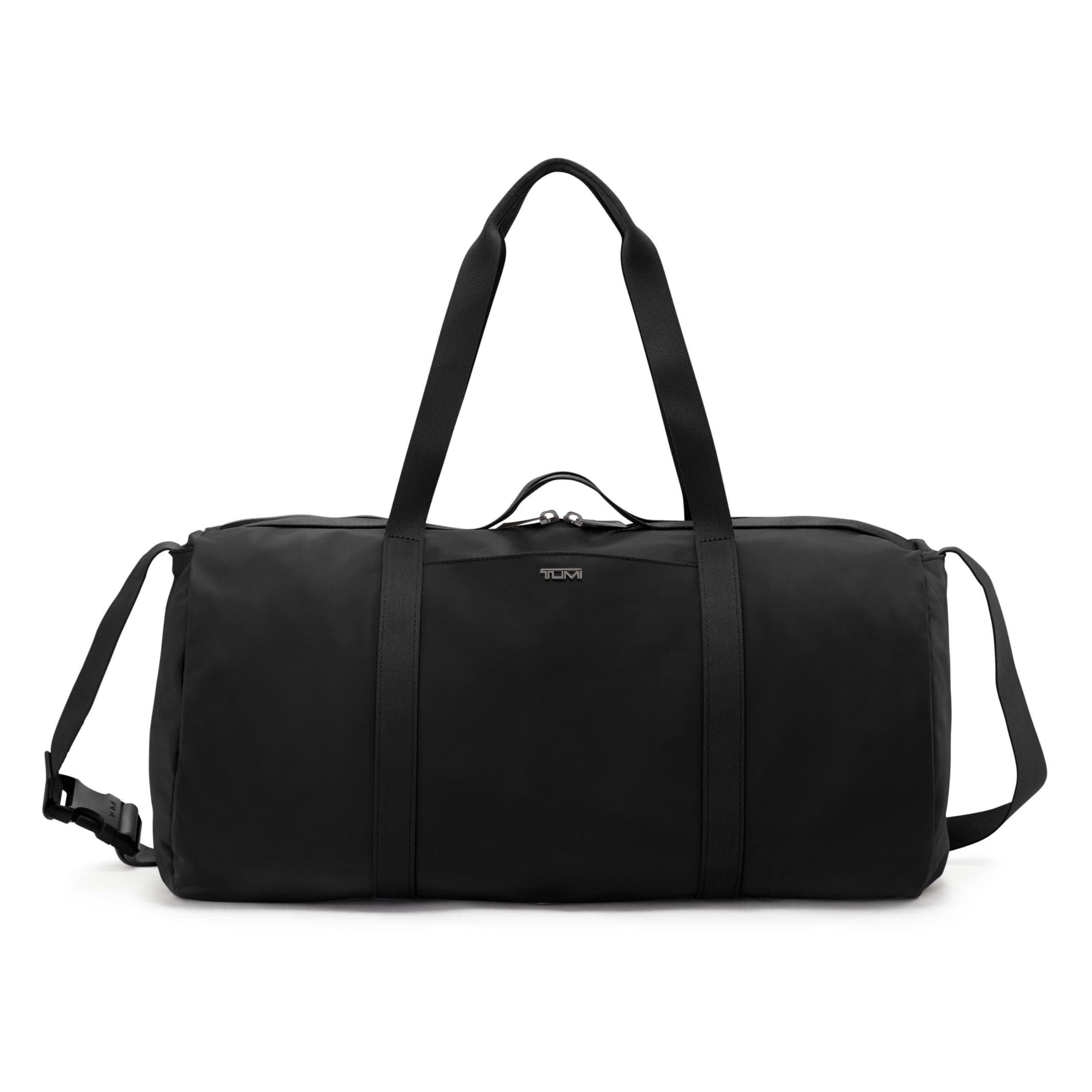 TUMI Just In Case Duffel - Small Duffel Bag for Women & Men - Easily Carry Travel Accessories - Travel Duffel Bag for Commuters & Adventurers - Weekender Bag for Travel - Black/Gunmetal,