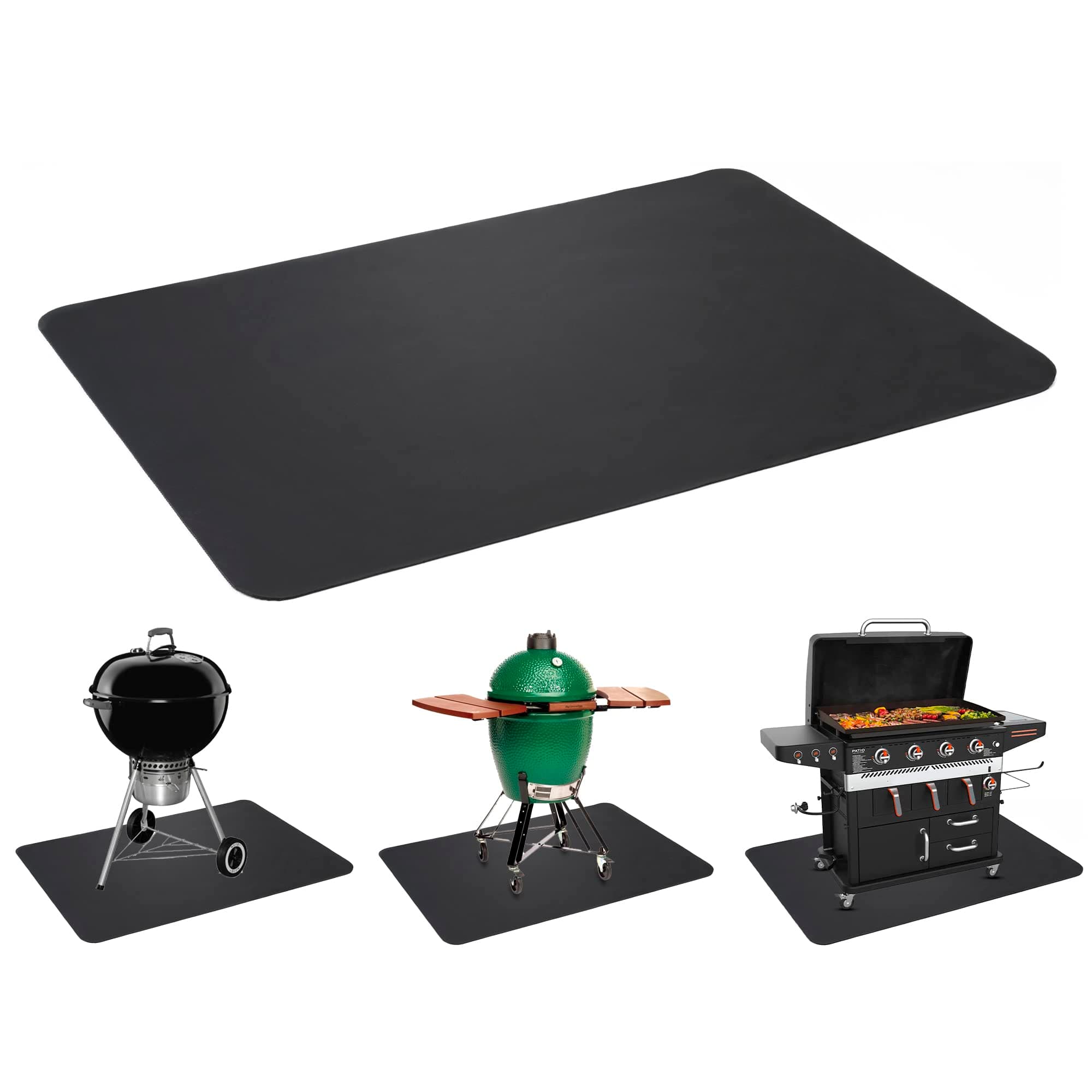 42" x 30" - Under Grill and BBQ Mat - Deck and Patio Rubber Protective Grilling Pad - Double Sided for Outdoor and Indoor Use, Perfect for Charcoal, Gas Grills & Smokers