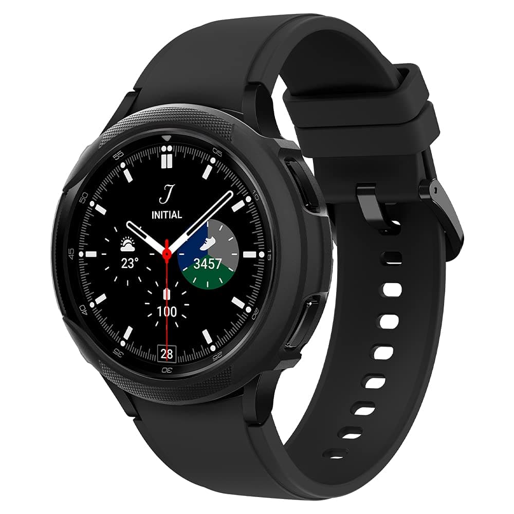Liquid Air Designed for Samsung Galaxy Watch 4 Classic Case 46mm (2021) - Matte Black