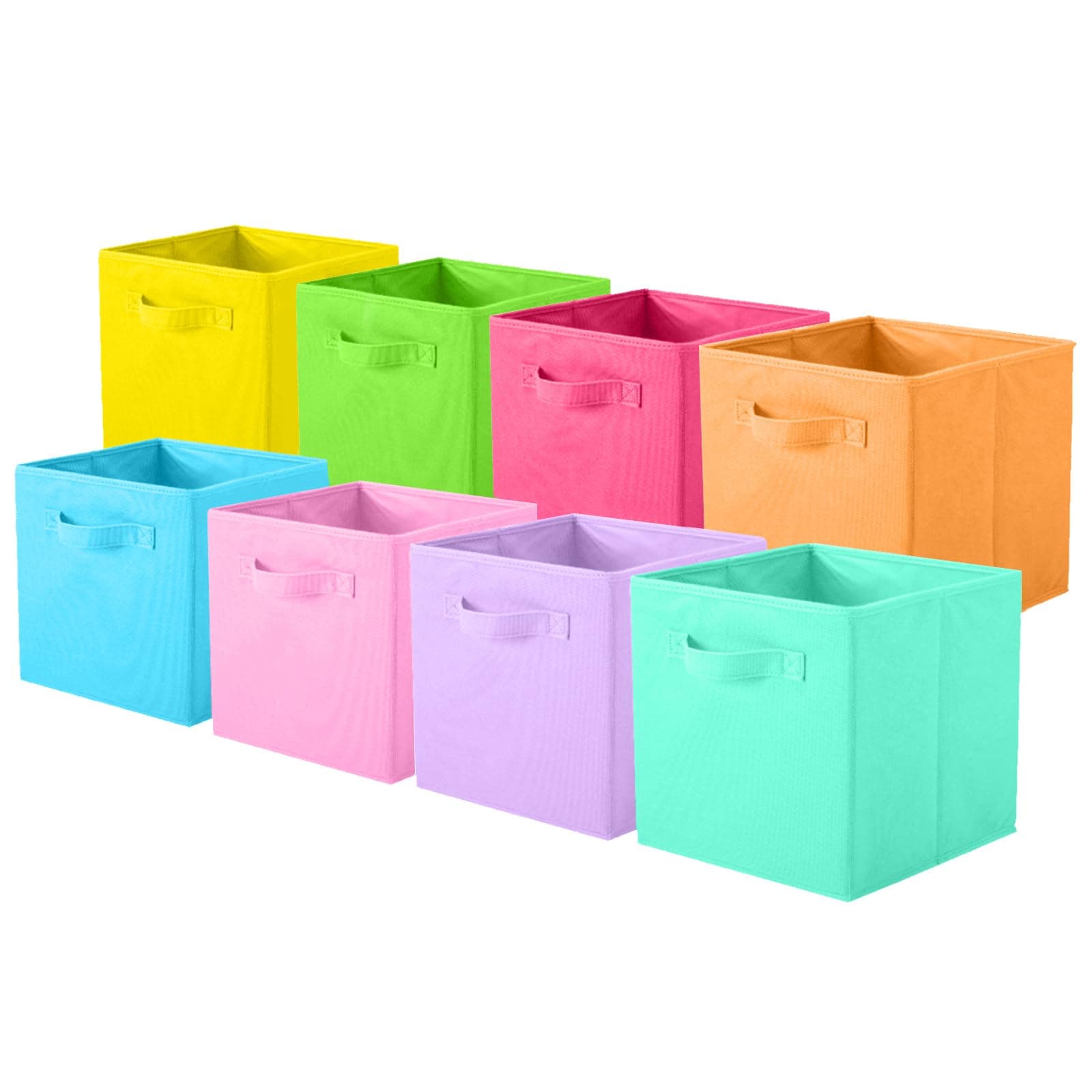 ShellKingdom Storage Bins, Foldable Fabric Storage Cubes And Cloth Storage Organizer Drawer For Closet And Toys Storage, 8 Pack (8 Colors)