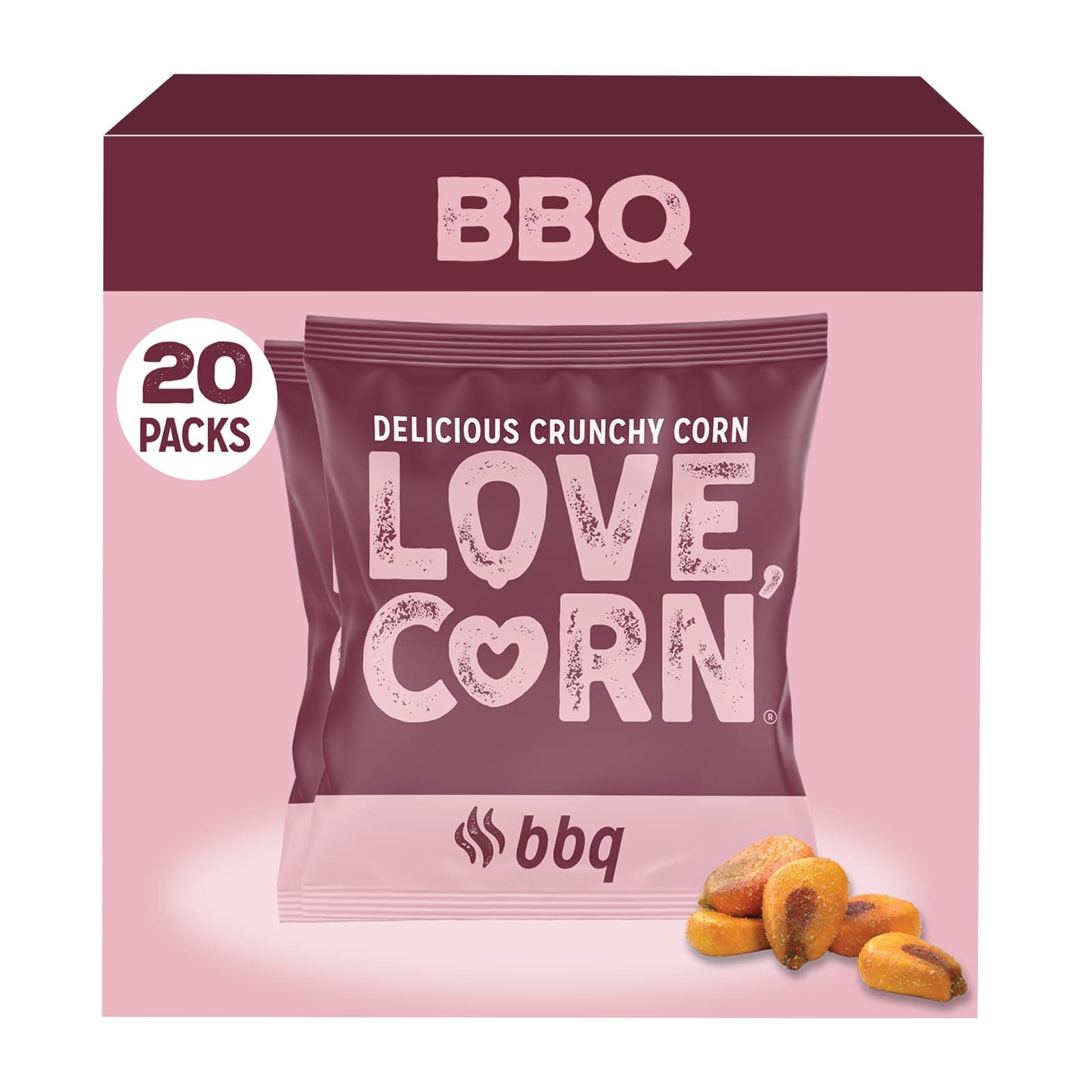 - BBQ | Delicious Crunchy Corn Snacks | .07oz x 20 Gluten Free, Vegan Bags | Convenient for Lunch Boxes, Commuting & Office Snacks