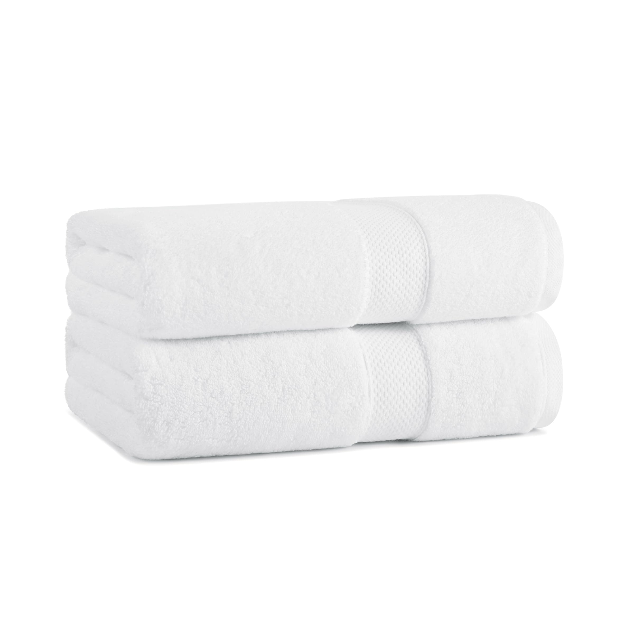 Aston & Arden Luxury Egyptian Cotton Bath Towels, Pack of 2, 600 GSM Plush Soft Absorbent Bathroom Towels for Spa or Hotel, 30 x 54 in, White