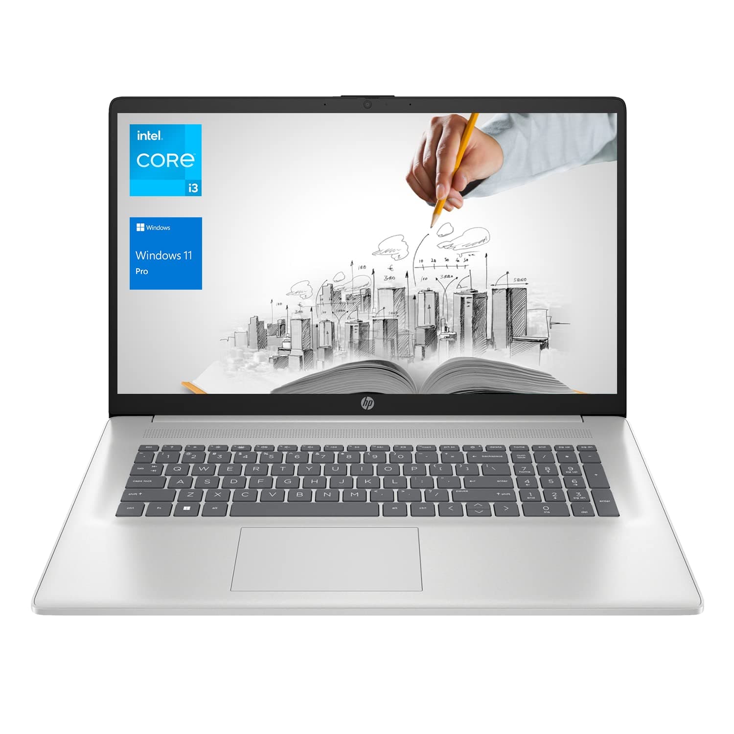 17 Business Laptop, 17.3” HD+ Display, 11th Gen Intel Core i3-1125G4 Processor, 8GB RAM, 256GB SSD, Wi-Fi, HDMI, Webcam, Windows 11 Pro, Silver (TPN-I139_320M3AV)