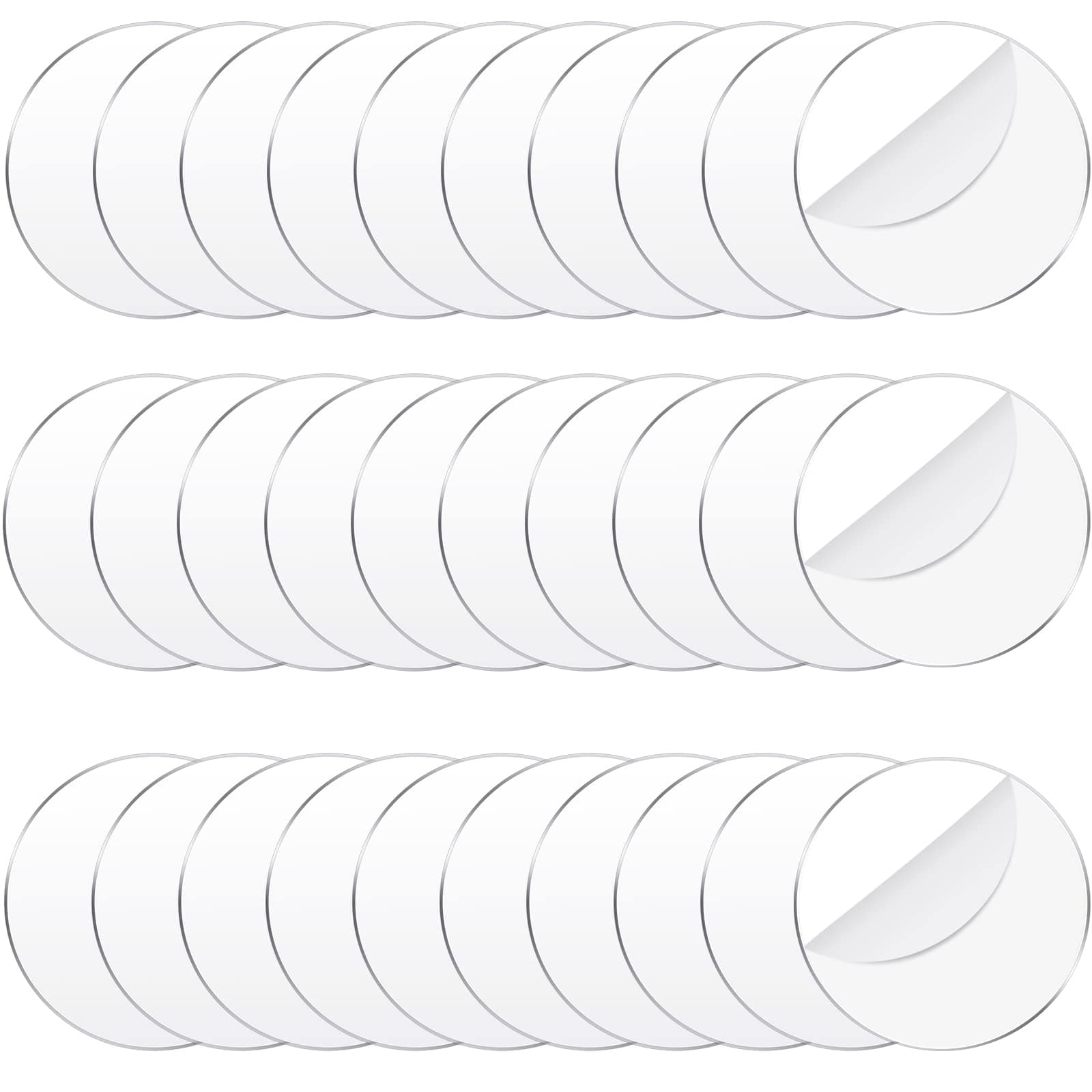 Jetec 30 Pcs 3 Inch Acrylic Circle Blanks Clear Disc Round Transparent Acrylic Coasters Ornament Blanks Miniature Bases for Crafts Christmas Ornament DIY Art Projects Suplies