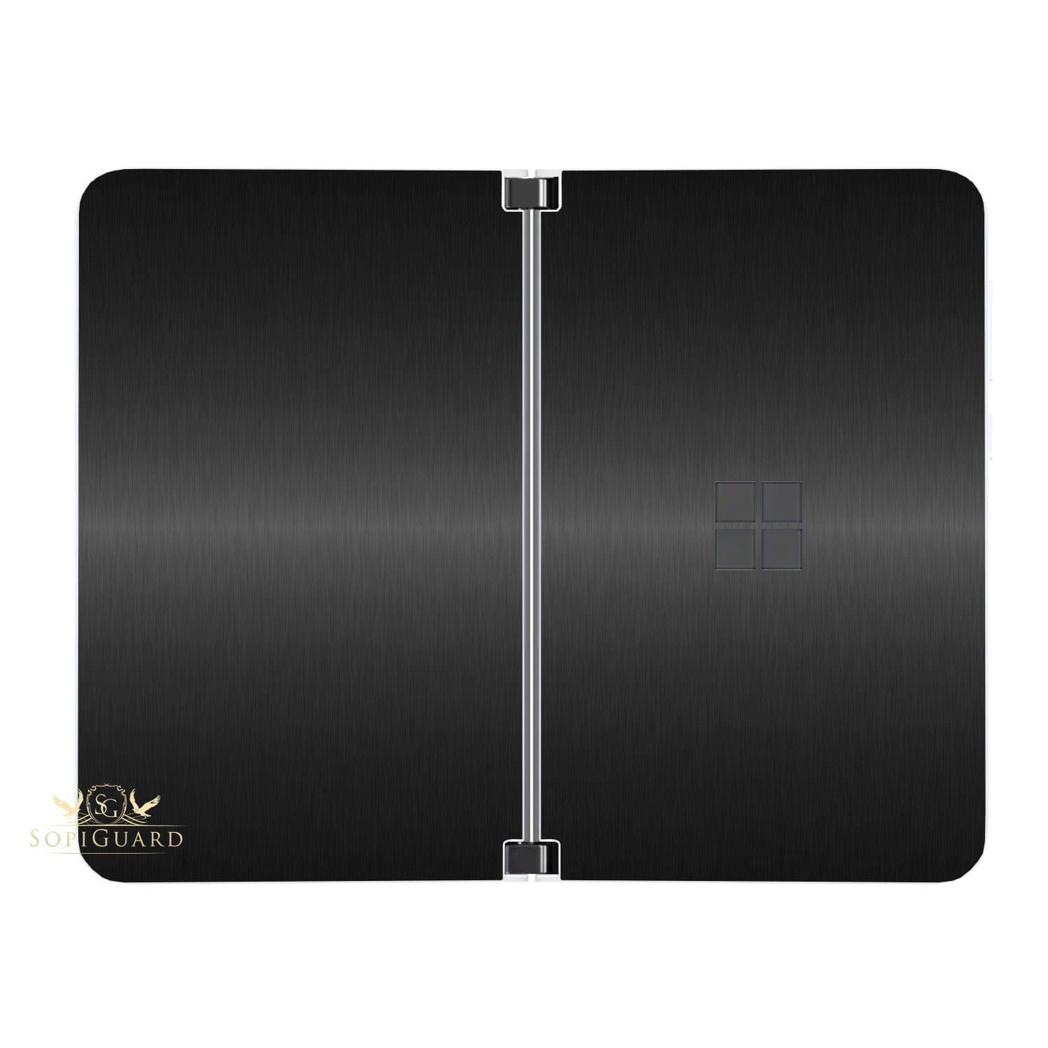 SopiGuard Sticker for Surface Duo Phone Edge-to-Edge Precision Vinyl Skin Wrap (Brushed Black)