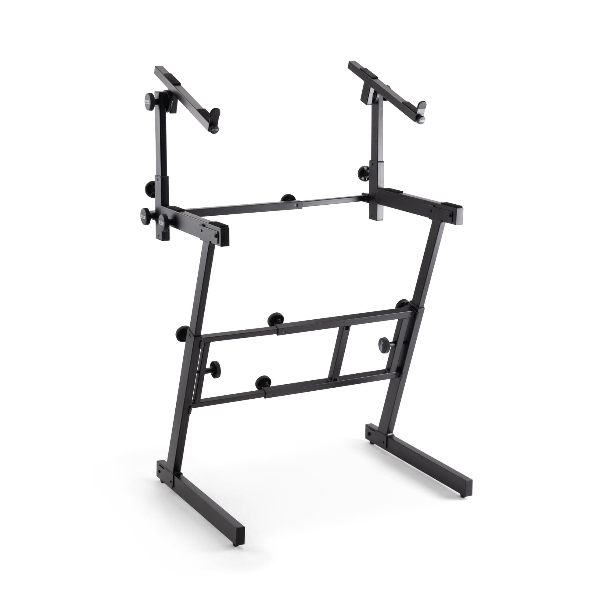 KS7365EJ Folding-Z Keyboard Stand w/ Second Tier (Heavy-Duty, Ergonomic, Digital Pianos, Synthesizers, Organs, Up to 400LBs, Double Keyboard Rig, Portable, Z-Style Frame, Black)