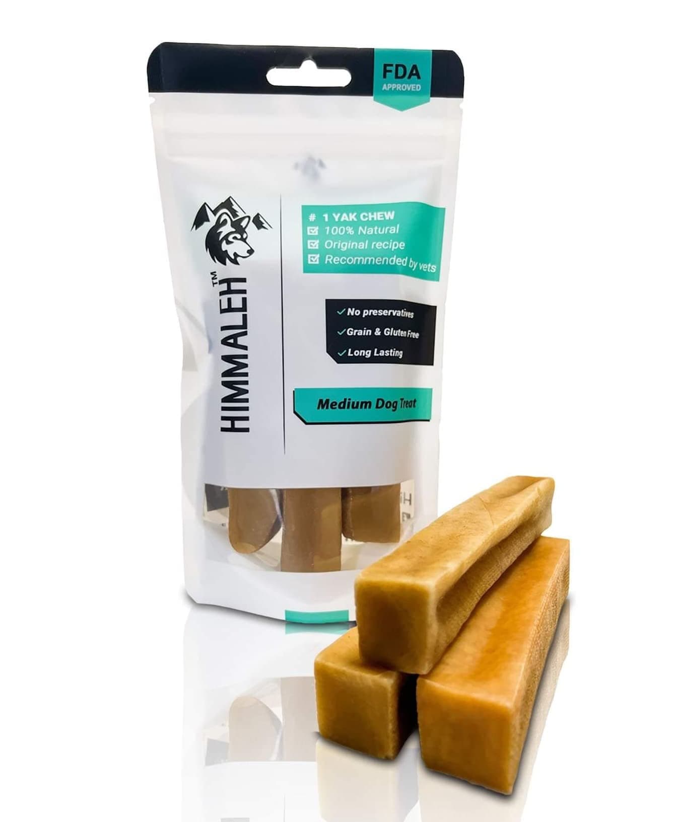 Yak Chews for Dogs - Yak chews for dogs Medium (pack of 3) - Protein Rich Dog Chews Long Lasting Natural - yak milk dog chew - Toothsome Yak Bars for Dogs - Himalayan dog chews - Yak Snack