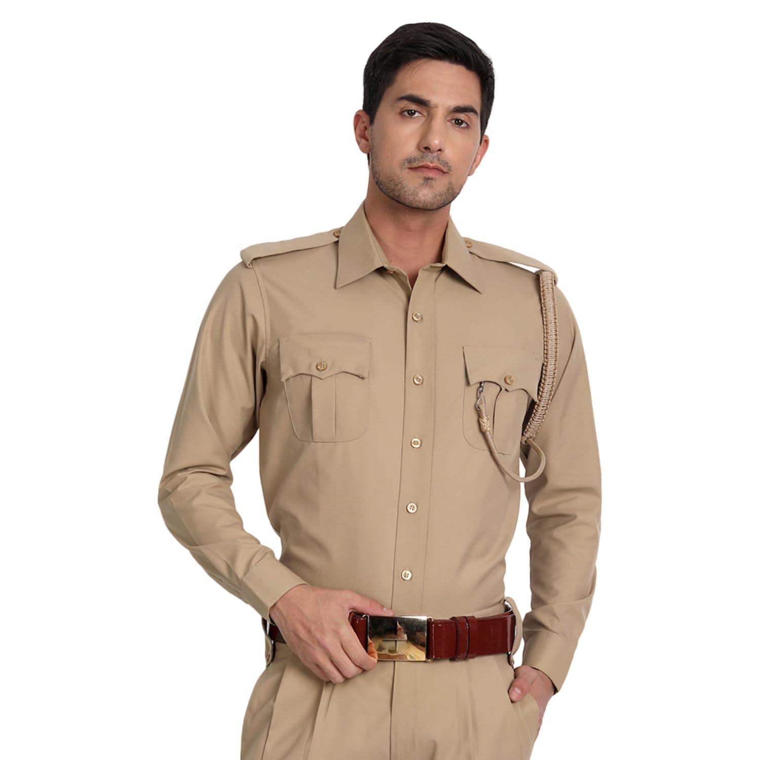 Khaki Full Sleeves Shirt for Men