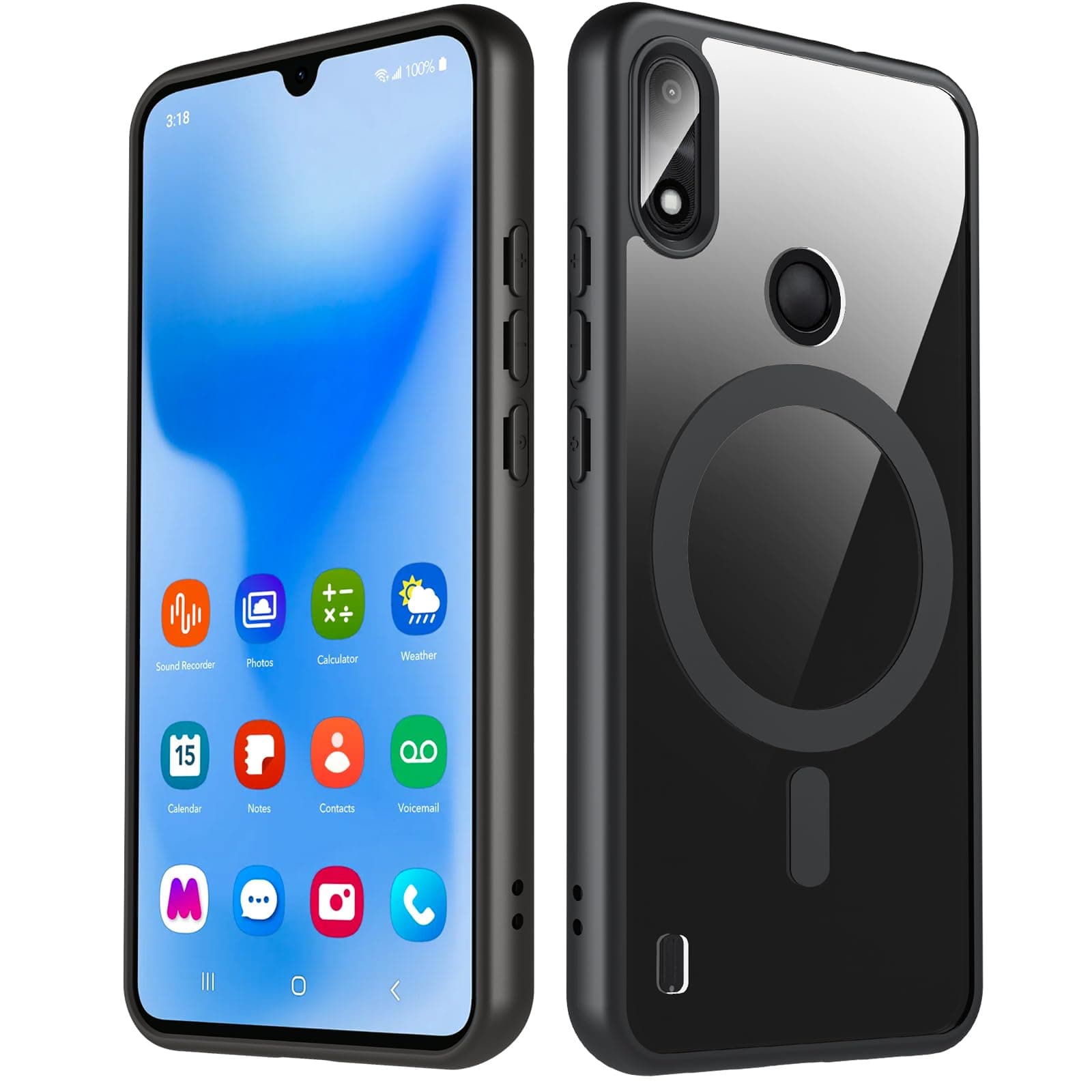 Compatible with Gabb Phone 4, Clear Magnetic Case with Military-Grade Drop Protection, Shockproof Slim Design, Non-Yellowing & Anti-Scratch,Black