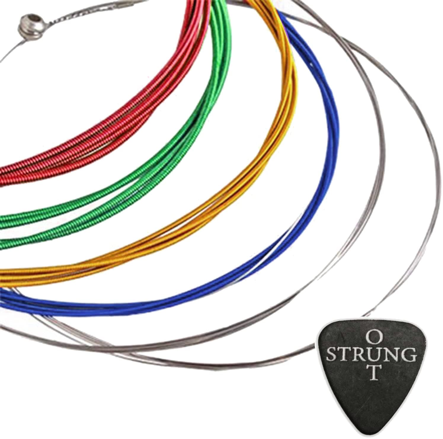 Multi Coloured ~ StrungOut Electric, Classical or Acoustic Guitar Strings (Acoustic Guitar Strings)