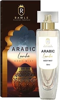 RAWLS Arabic Lamhe Body Mist for Men & Women, 50ml – Light Long-Lasting Daily Fragrance with Jasmine, Vanilla & Ginger – Paraben-Free 1.69 fl oz