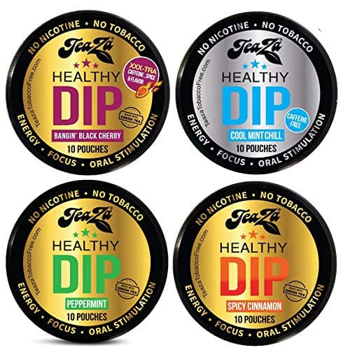 Herbal Energy Pouch Variety Bundle - 4 Packs - Cool Mint Chill, Banging Black Cherry, Peppermint, Spicy Cinnamon