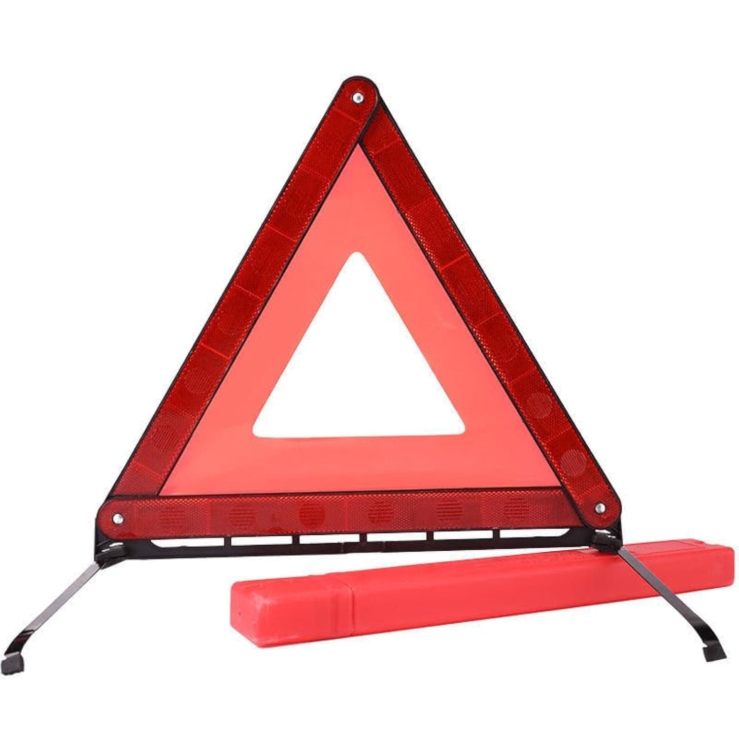 Warning Sign Car Tripod Car Flag, Reflector Plastic Foldable Tripods Warning Triangle, Alert Signs with Storage Box for Car Emergencies Accessories