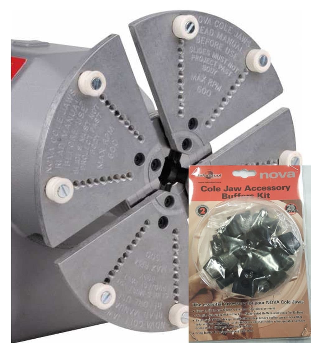 NOVA 6006 8" Cole JAW Set for NOVA Chucks with Accessory Buffer KIT (6030)