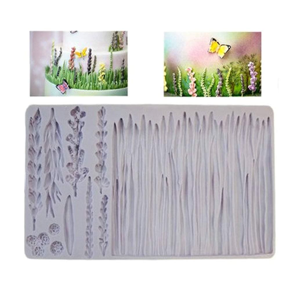 UNTERING Plants Wheat Grass Wild Meadow Silicone Mould Lavender Cake Border Fondant DIY