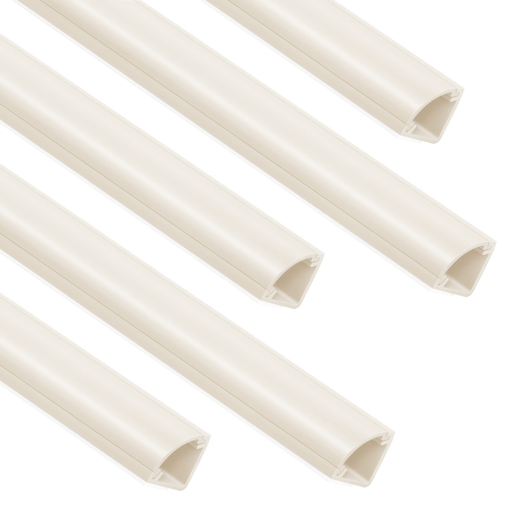 85in Corner Cable Concealer, One-Cord Corner Duct, Paintable Corner Cord Cover, Cable Management Channel for Wall Corner, Floor Baseboard, Ceiling - 5 X L 17in, Beige