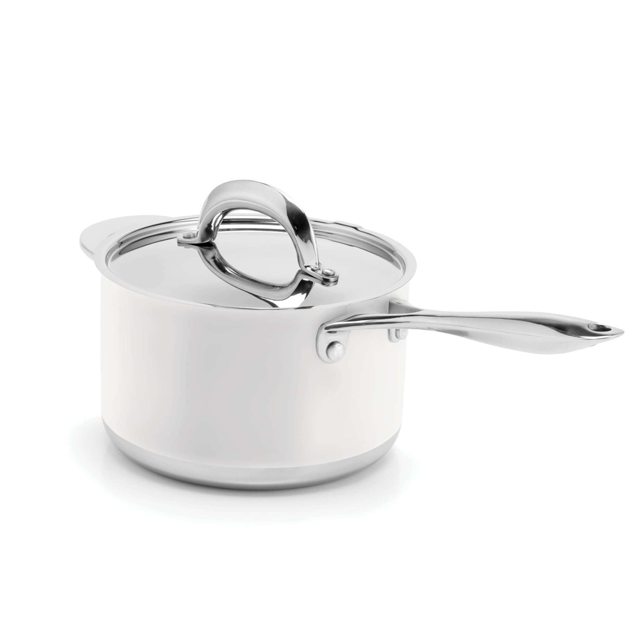 blinQ 4.5 Quart Covered Saucepan Simply White