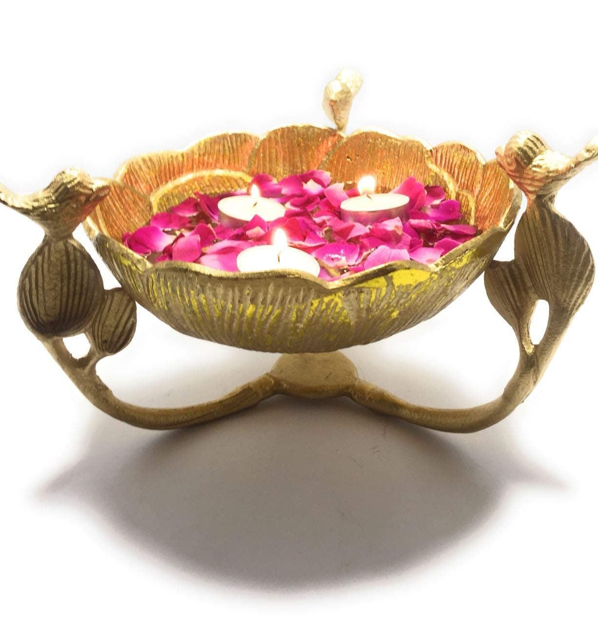 MSA Interior Metal Floral Urli ( Gold )