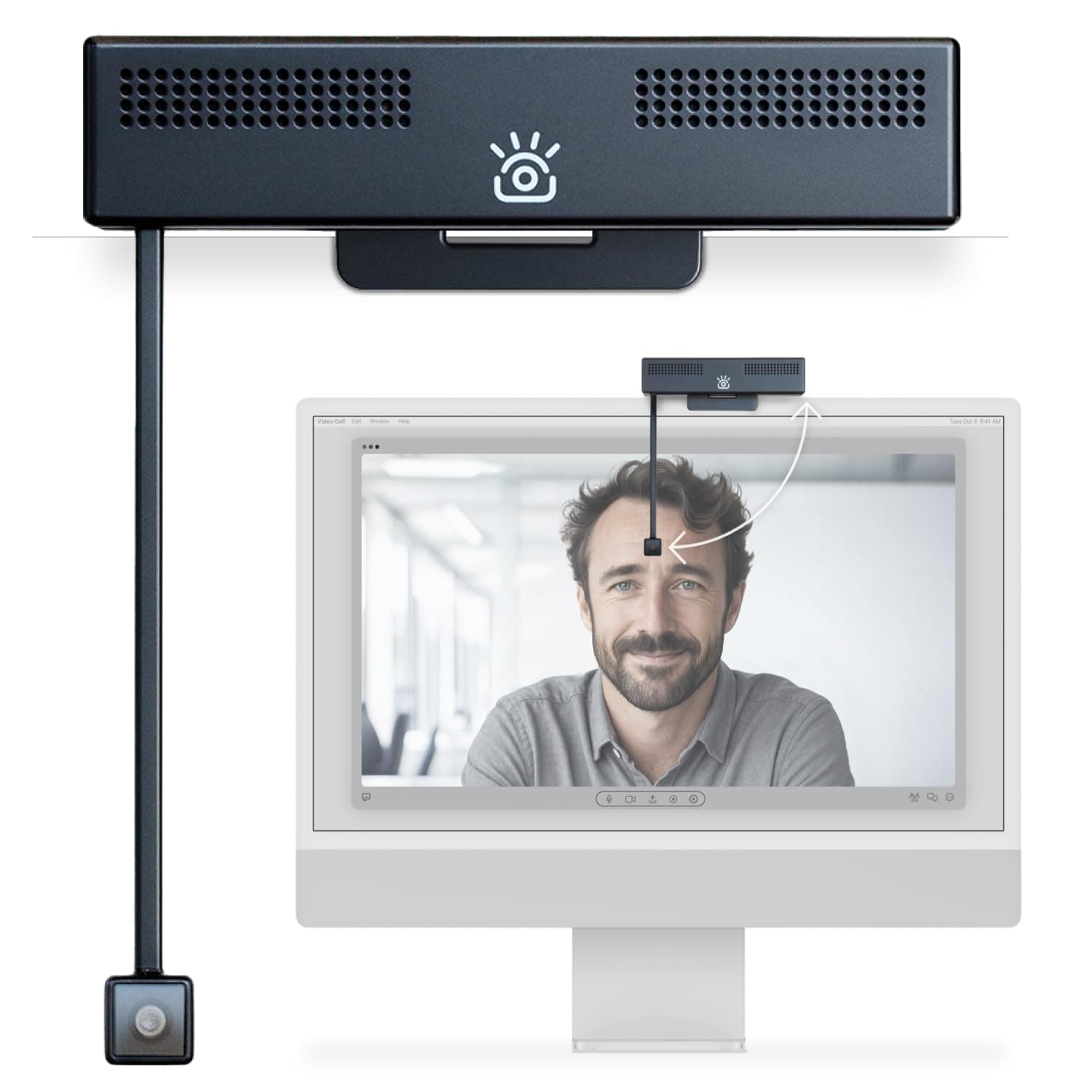 iContact Camera Pro 4K HD Webcam with Eye Contact, Noise Cancelling Mic, Plug and Play USB for Mac & PC Zoom, Skype, Teams, Conferencing and Video Calling