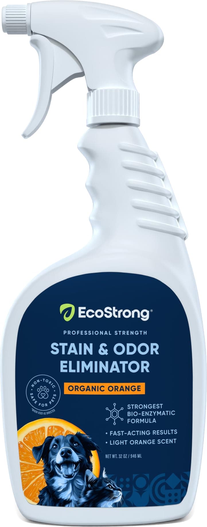 Orange Odor Eliminator | Pet Odor Deodorizer for Strong Odor | Enzyme Stain Cleaner for Cats, Dogs, and Pets | Great for Carpets, Furniture, Dog Kennels, and More (32 Fl Oz)