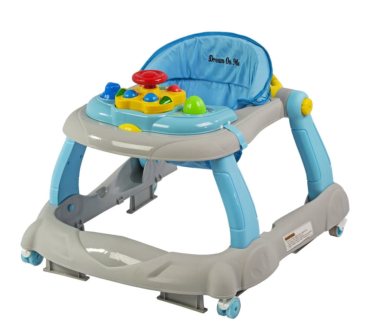 Dream On Me Spirit Activity Walker and Walk Behind in Grey and Blue