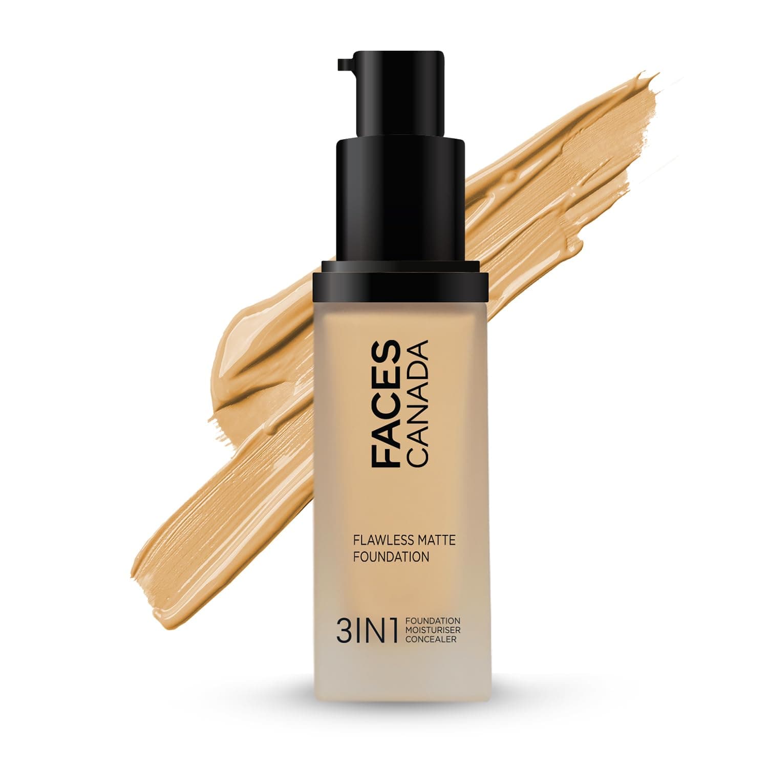 Flawless Matte Foundation - Medium Natural,30 Ml|3-In-1 Foundation+Moisturizer Cream For All Skin Types+Concealer|12 Hr Hydration+Spf 18 Hd Matte Coverage|Lightweight|Anti Ageing,Pack Of 1