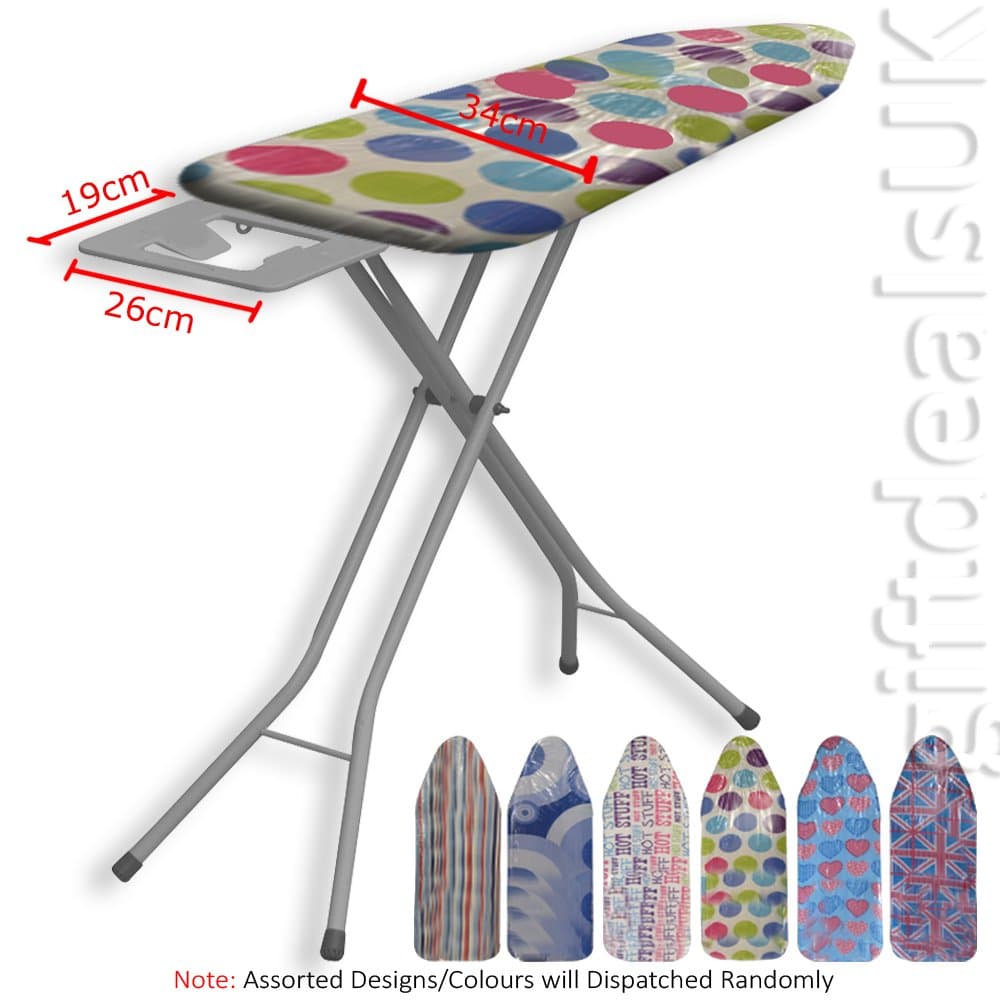 HIGHLANDS DELUXE WIDE METAL IRONING BOARD 10STEP HEIGHT ADJUSTABLE IRON RACK