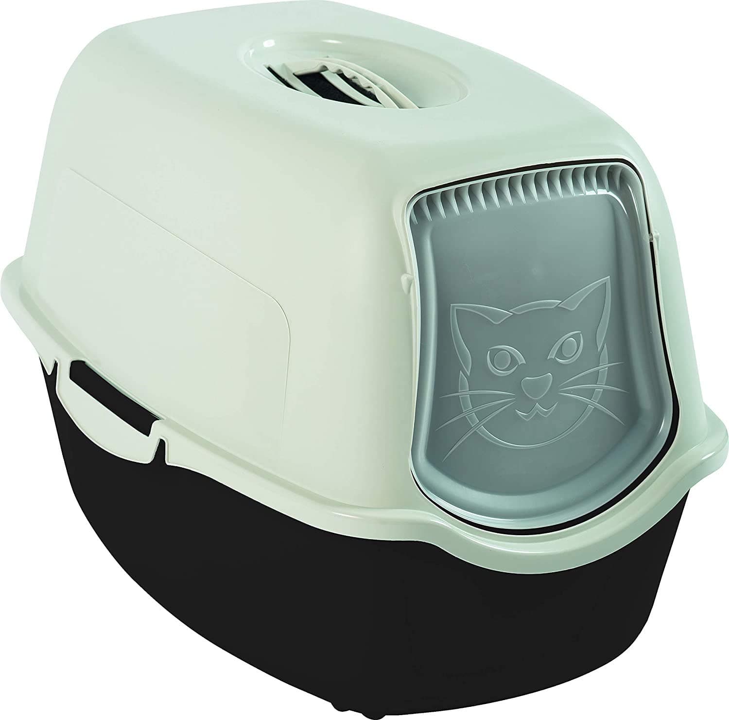 Rotho, Bailey, Litter box with hood and flap, Plastic (PP) BPA anthracite/white, 56,0 x 40,0 x 39,0 cm