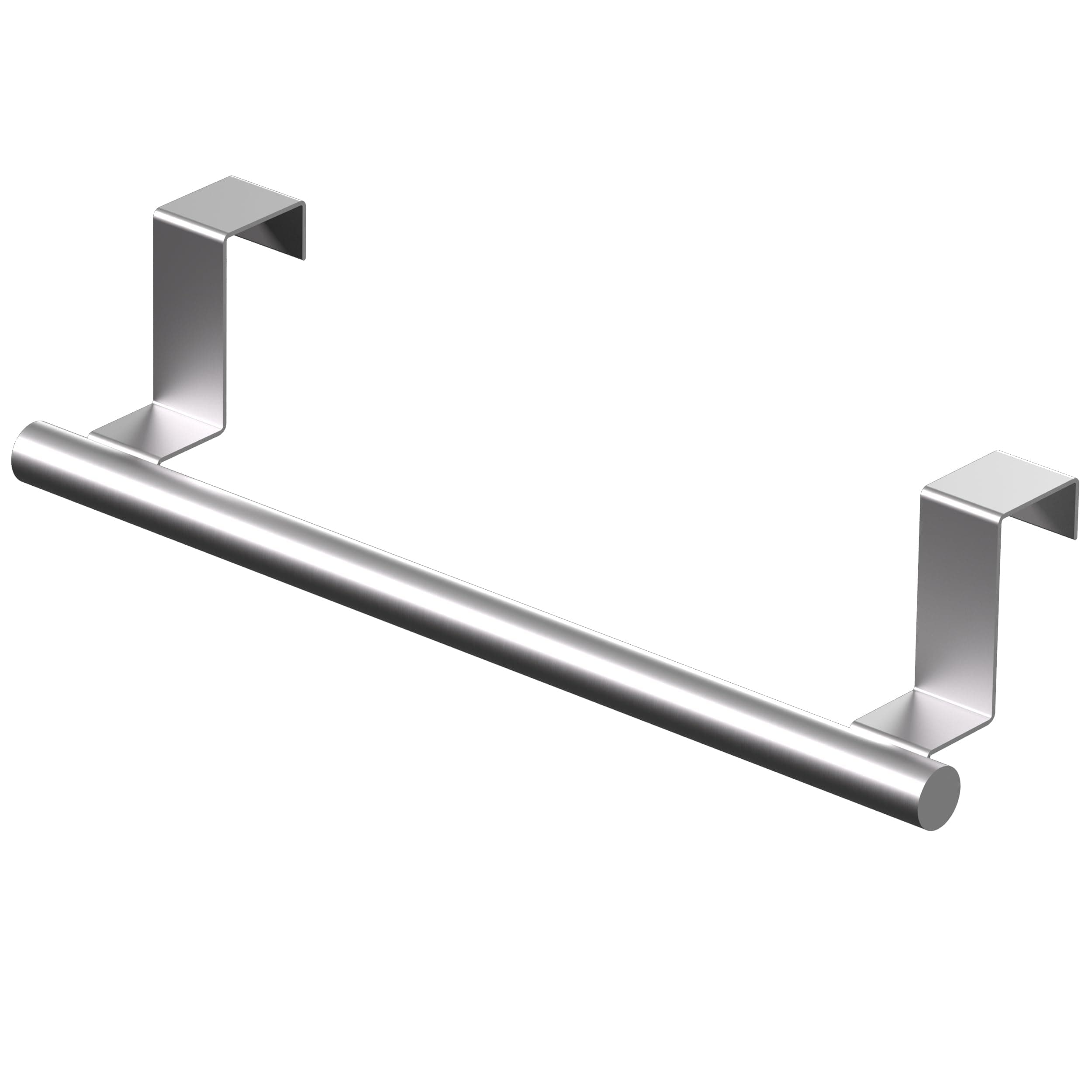 Over Cabinet Towel Bar 9" Kitchen Towel Rack - Silver, Stainless Steel Towel Holder for Cabinet - 1 Pack