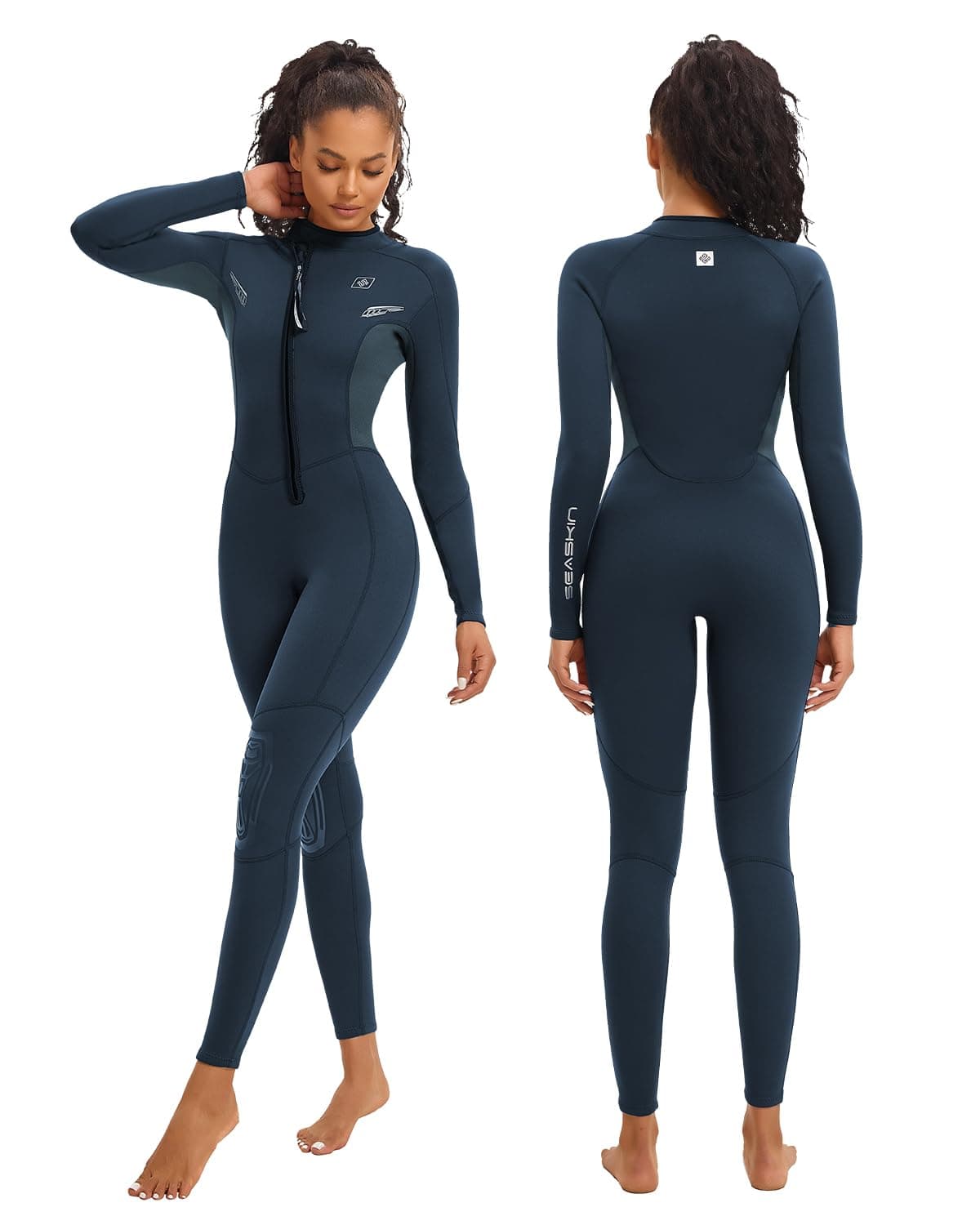 Seaskin Wetsuits for Mens Womens 2mm Front Zip Full Body Diving Suits