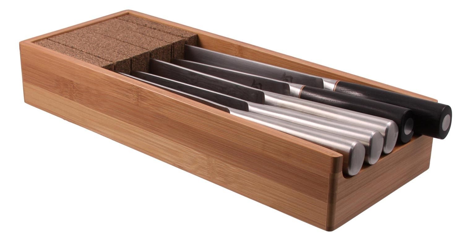Knifedock - In-drawer Kitchen Knife Storage - The Cork Compo