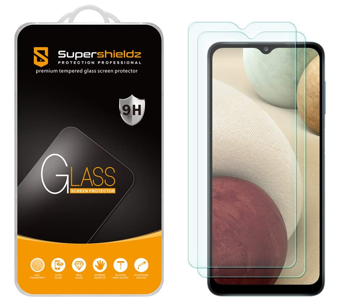 Supershieldz (2 Pack) Designed for Samsung Galaxy A13 5G / A13 LTE/Galaxy A12 screen protector Tempered Glass Screen Protector, Anti Scratch, Bubble Free