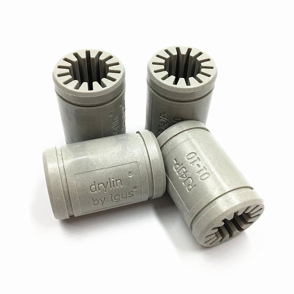 Solid Polymer LM10UU Bearing 10mm Shaft - Igus Drylin RJ4JP-01-10 for 3D Printer (4 Pieces)