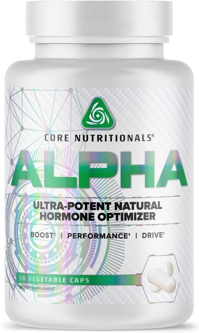 Core Nutritionals Alpha Natural Hormone Optimizer | Ultra Potent | Support Healthy Testosterone & Estrogen Levels | Weight Management | 56 Vegetable Capsules