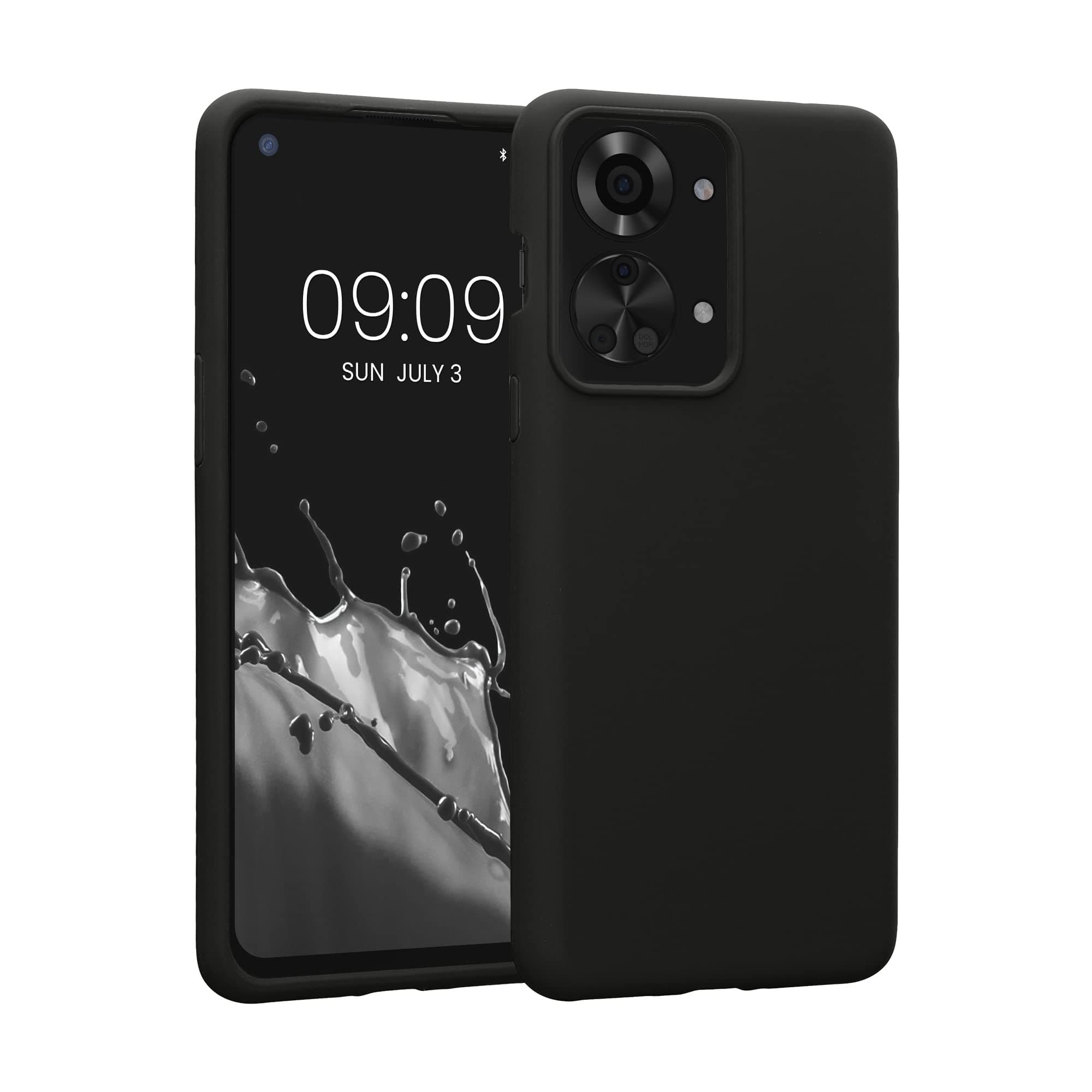 kwmobile Case Compatible with OnePlus Nord 2T 5G Case - TPU Silicone Phone Cover with Soft Finish - Black