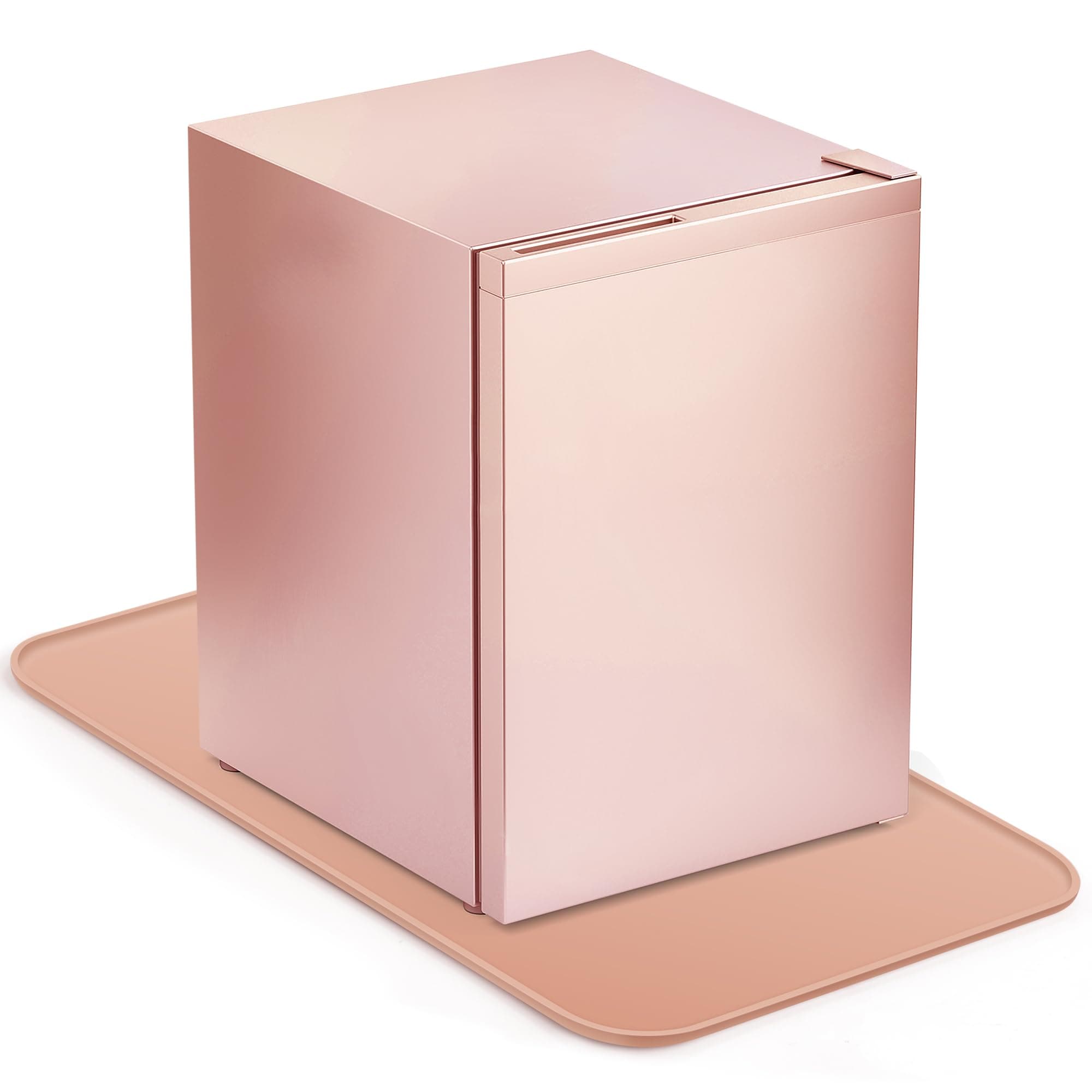 Mini Fridge Silicone Mat with Convex Edge -13.0" x 9.0" -Mini Personal Fridge Cooler Mat Prevents Appliance Leaks and Spills, Providing The Ultimate Floor Protection for Appliances Pink