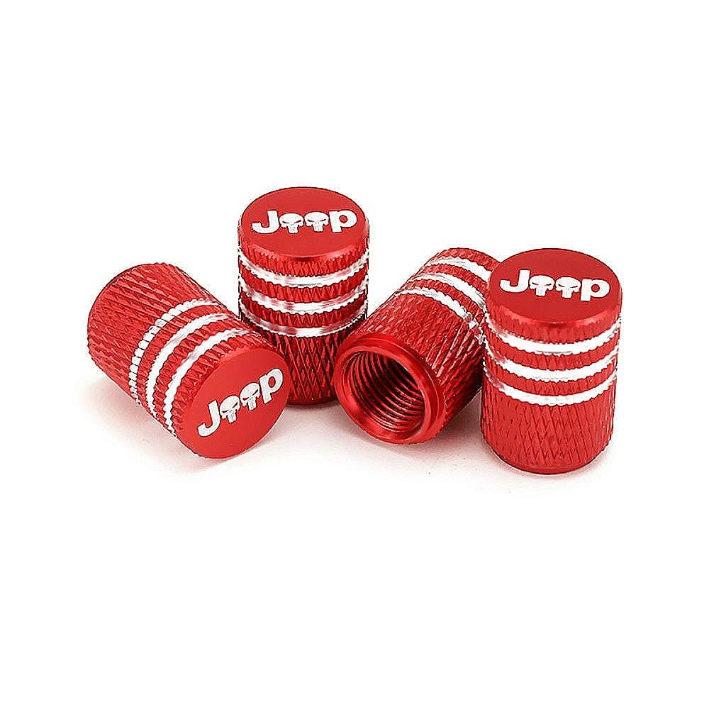 EVPRO Valve Stem Caps Tire Decorative 4 Pack Red Fit for Jeep Accessories