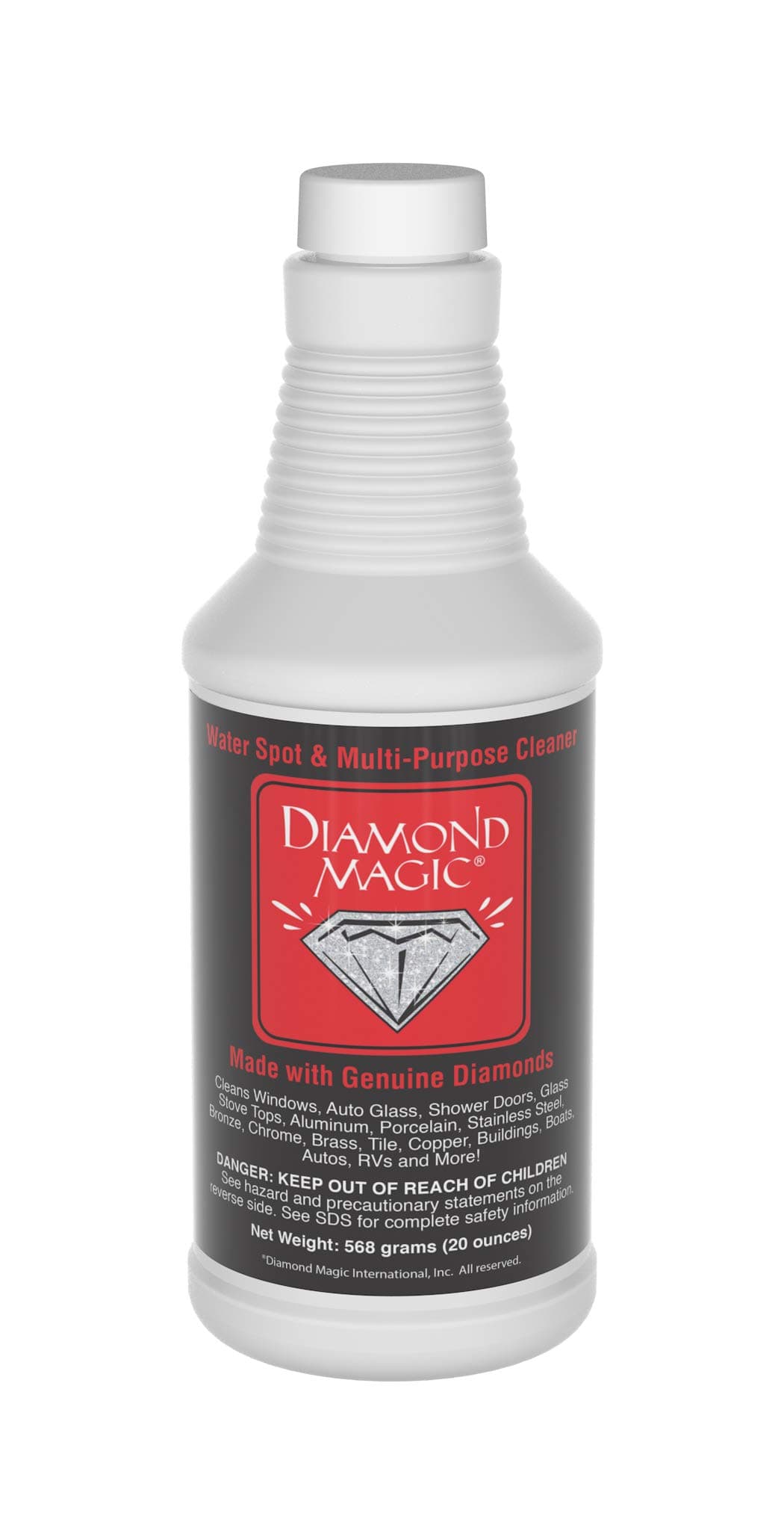 Water Spot & Multi-Purpose Cleaner (20 Ounces) Clean with The Power of Genuine Diamonds! Professional Cleaner/Hard Water Stain Remover. Made in The USA!