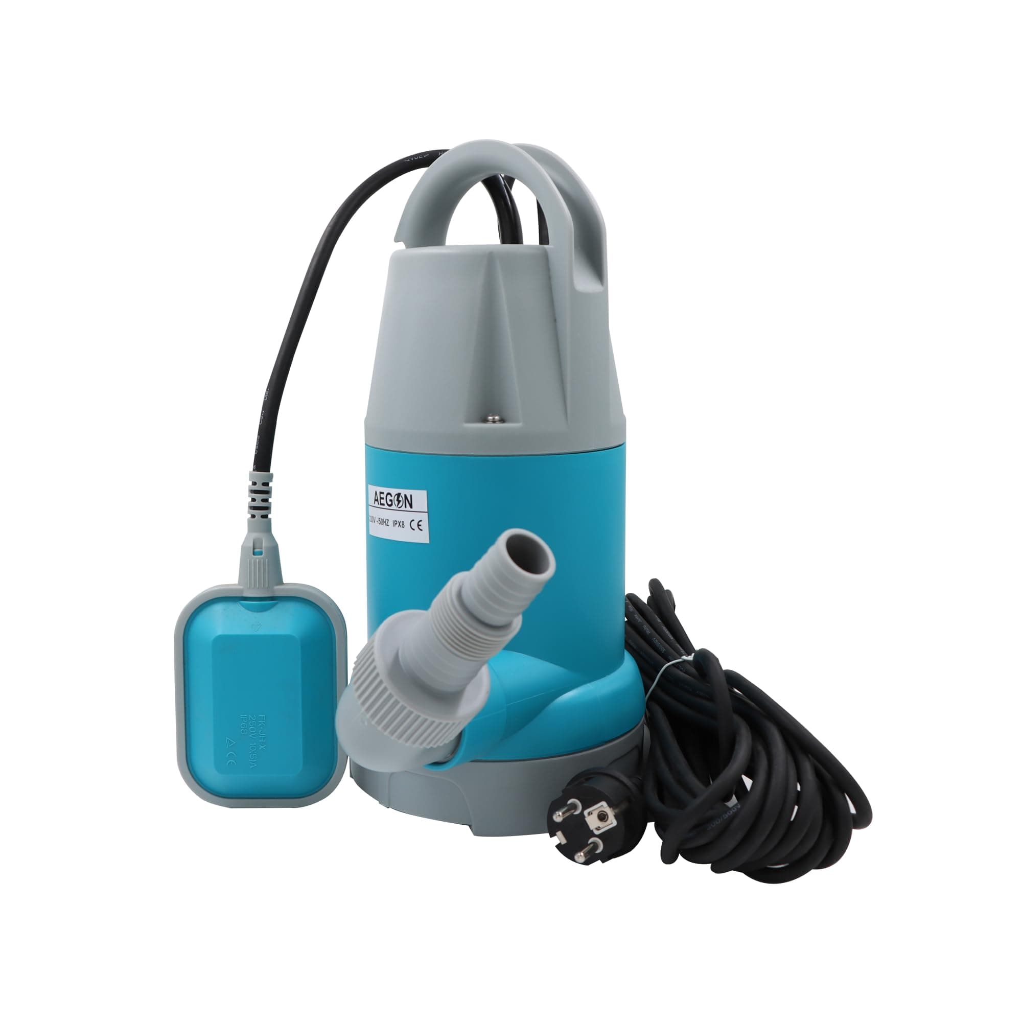 AEGON ASP750 1 hp Pure Copper Sewage Single Phase IPX8, 13000 L/H, Max Height 8m, Depth 7m Submersible Water Pump (Blue)