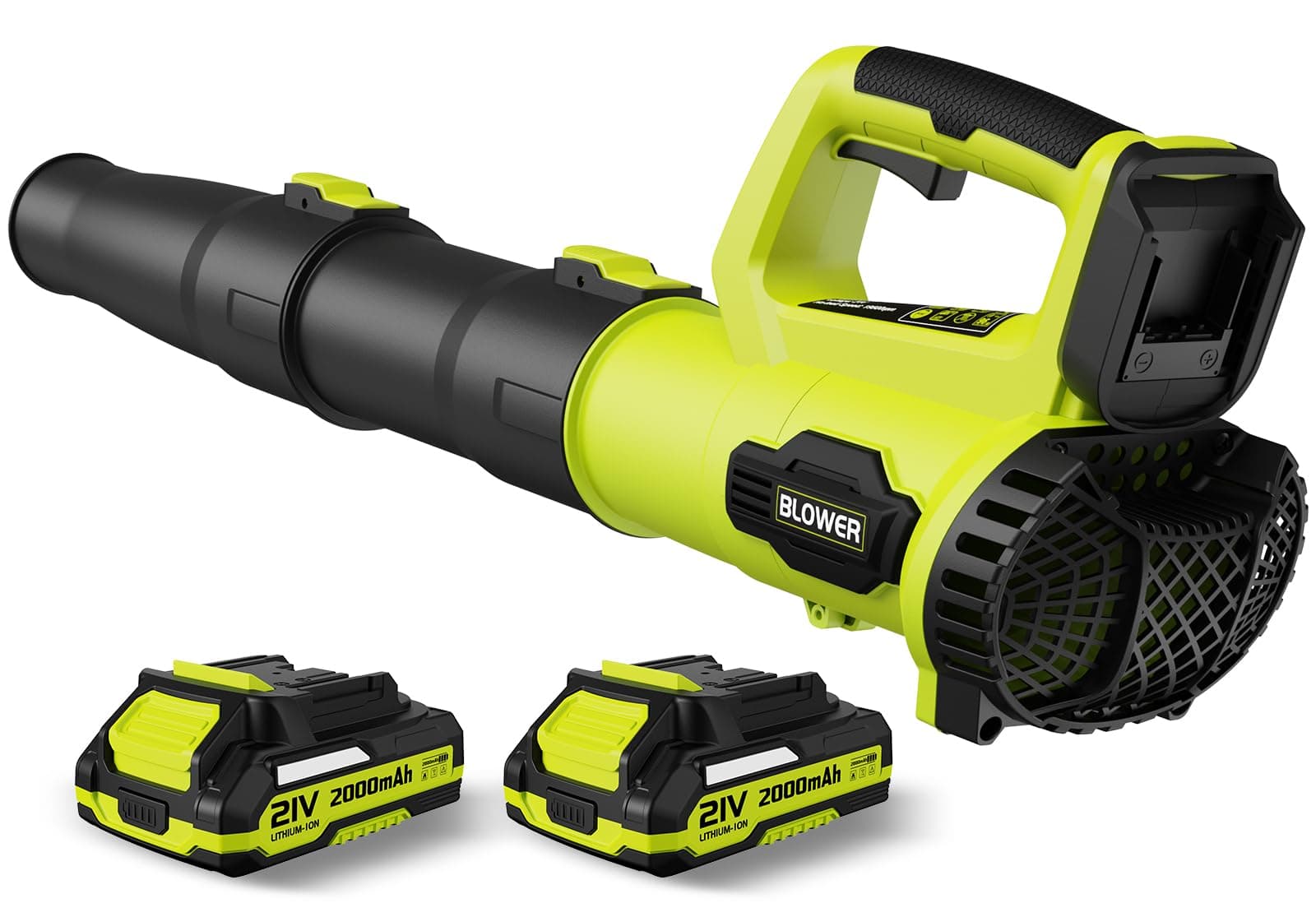 Leaf Blower, 21V Electric Cordless Blower, 2 X 2.0Ah Batteries and Charger Included, Lightweight Leaf Blower for Patio Cleaning, Lawn Care, Blowing Leaves and Dust, etc.