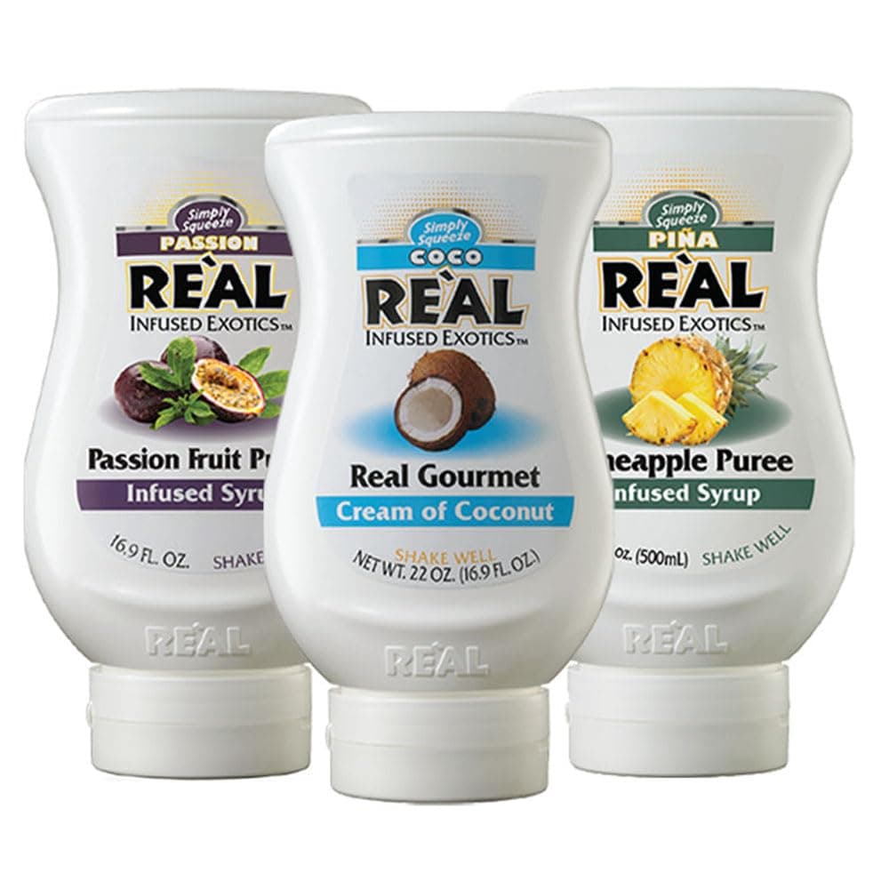 Fun in the Sun Essentials Variety Pack: Cream of Coconut, Pineapple, and Passion Fruit (Pack of 3, 16.9 FL OZ Bottles)