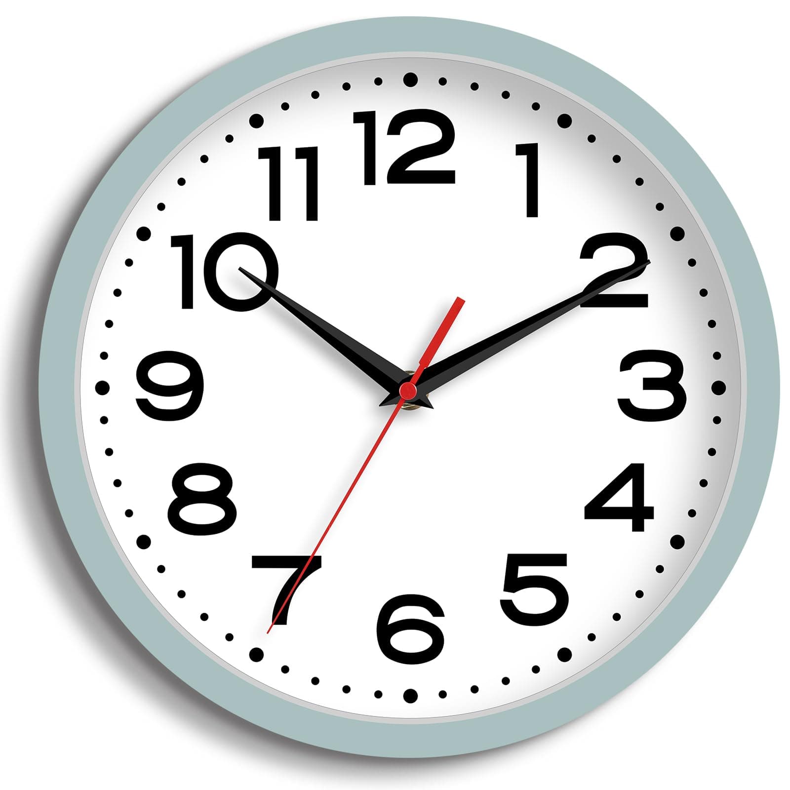 Wall Clock Silent Non-Ticking Modern Clock Battery Operated 8 Inch Small Classic Analog Decorative for Kitchen, Bathroom, Office, Bedroom, Home(Blue Gray)