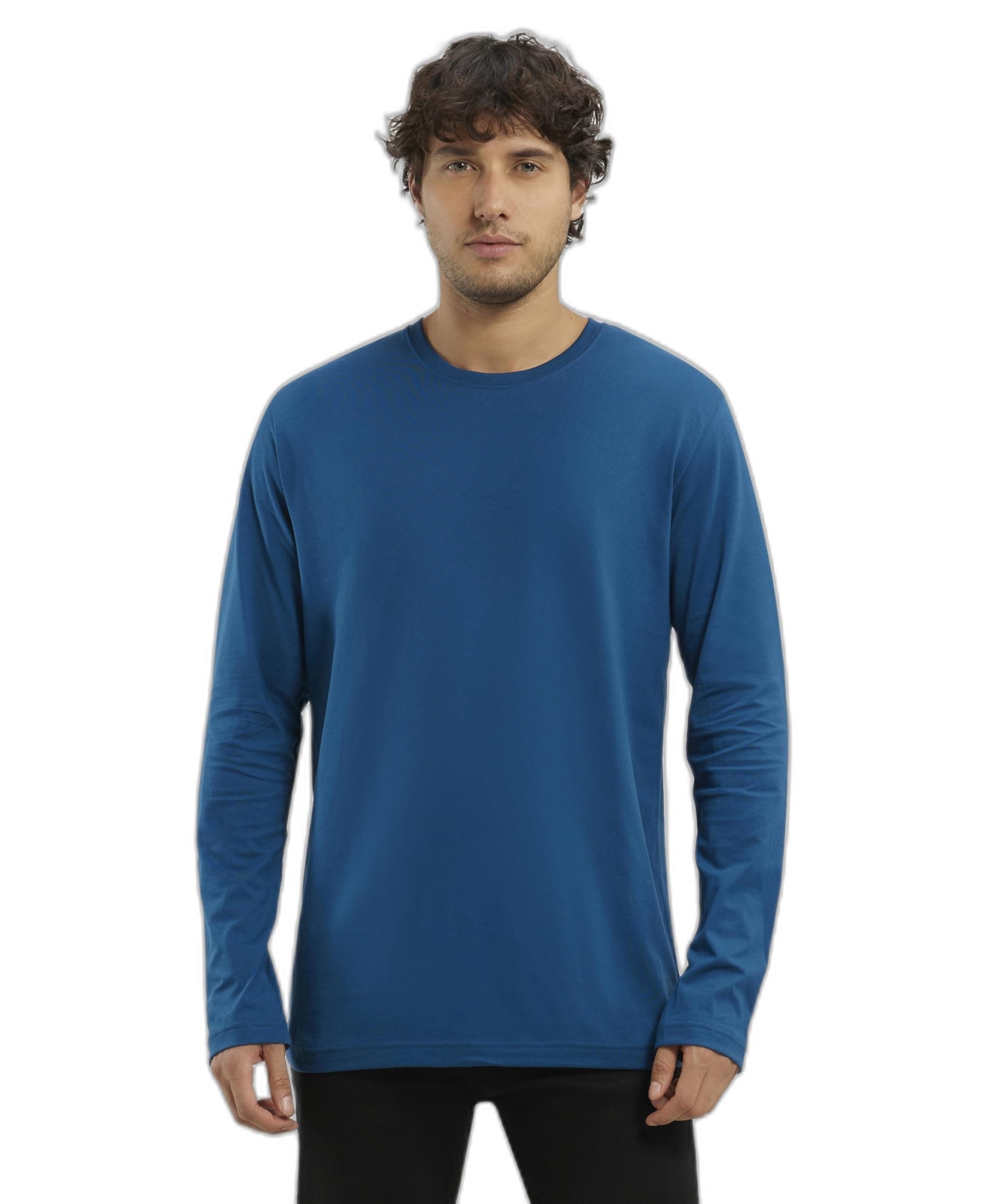 Jockey AM95 Men's Super Combed Cotton Rich Solid Round Neck Full Sleeve T-Shirt